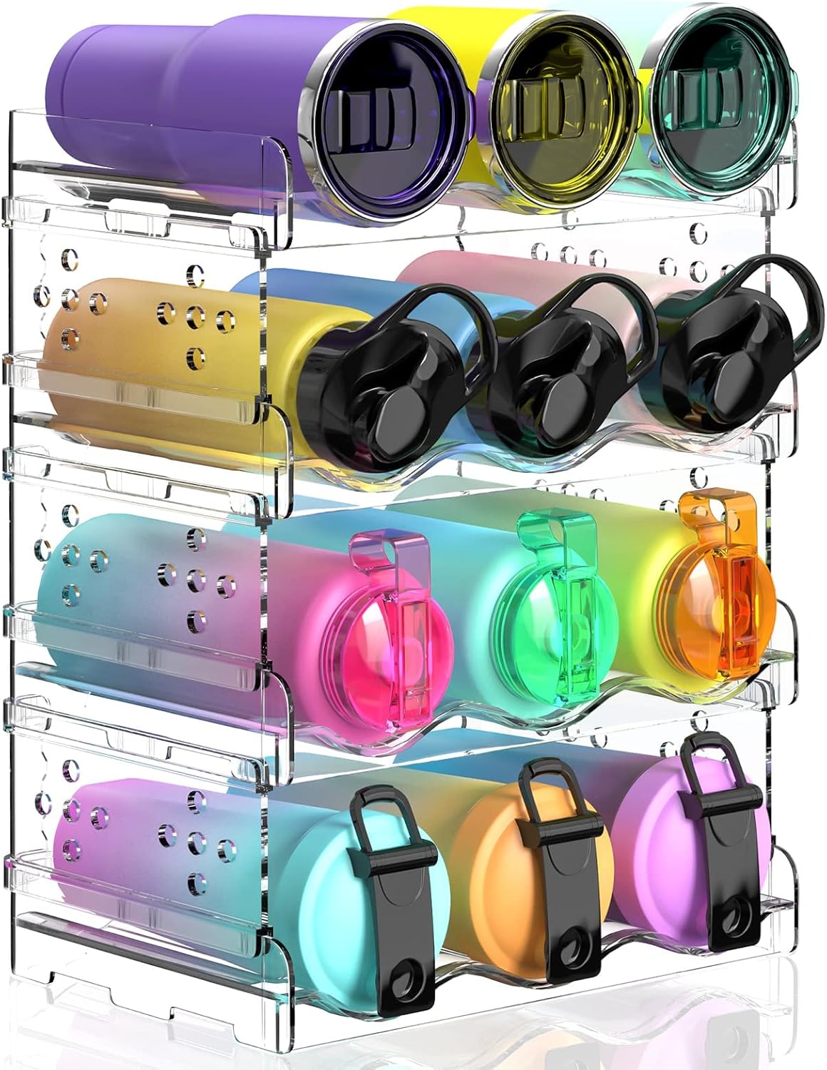 Water Bottle Organiser, Water Bottle Holder Plastic Stackable Water