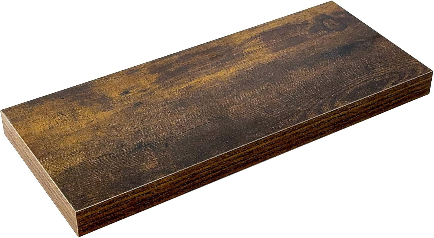 Floating Shelves for Wall, Wall Mounted Rustic Wood Shelves for Bathroom, Bedroom, Living Room, Kitchen, Hanging Shelf for Books/Storage/Room (Brown Wood Grain, 15.8")