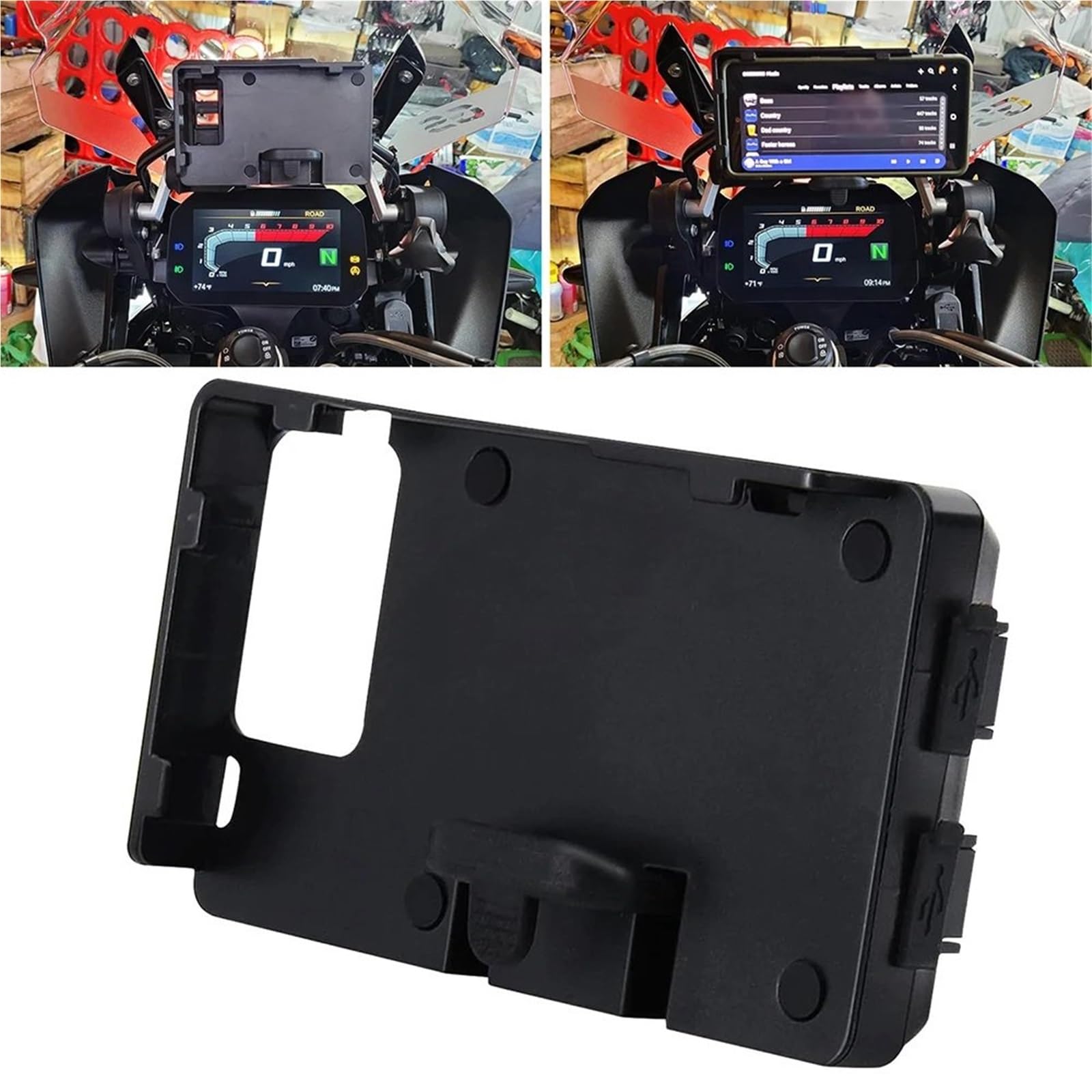 Motocyklowy uchwyt do nawigacji Pasuje do BMW R1200GS F800GS F700GS Pasuje do Honda CRF1000L Uchwyt na telefon Uchwyt nawigacyjny z ładowarką USB Uchwyt na telefon