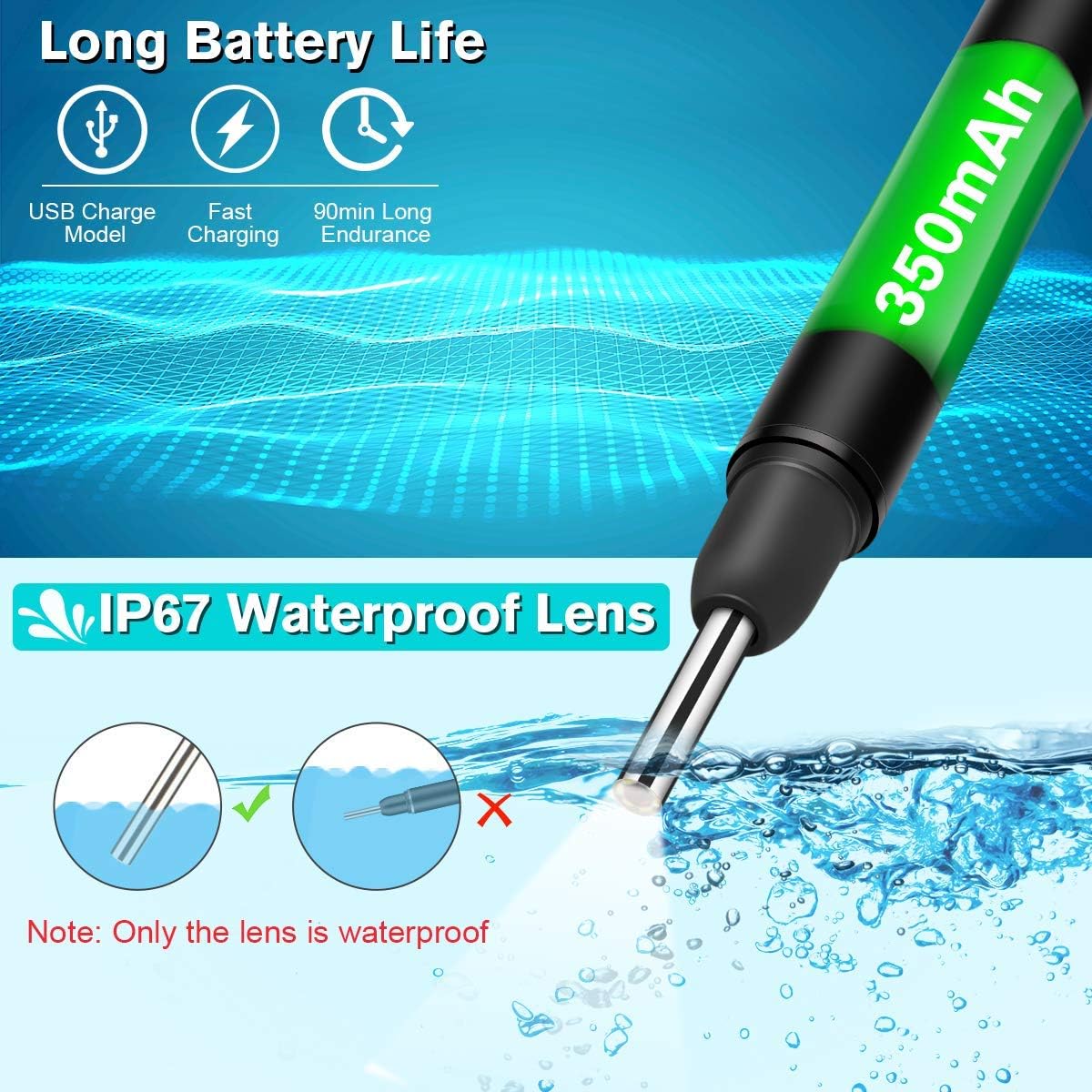 Topicy Ear Wax Removal Tool, Ear Cleaner with Camera, 1080P HD Ear Wax Remover Endoscope with Led Light, Wireless Ear Scope Kit 3.9 mm Visual Ear Otoscope Ear Pick for Kid Adult Babies Pet Humans