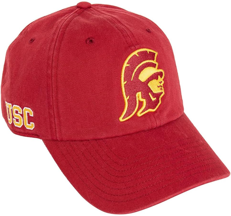 Desert Cactus USC Baseball Hat University of Southern California Trojans Brimmed Embroidered Hats Cap Adjustable Cloth Strap Adult (Style C1) Red