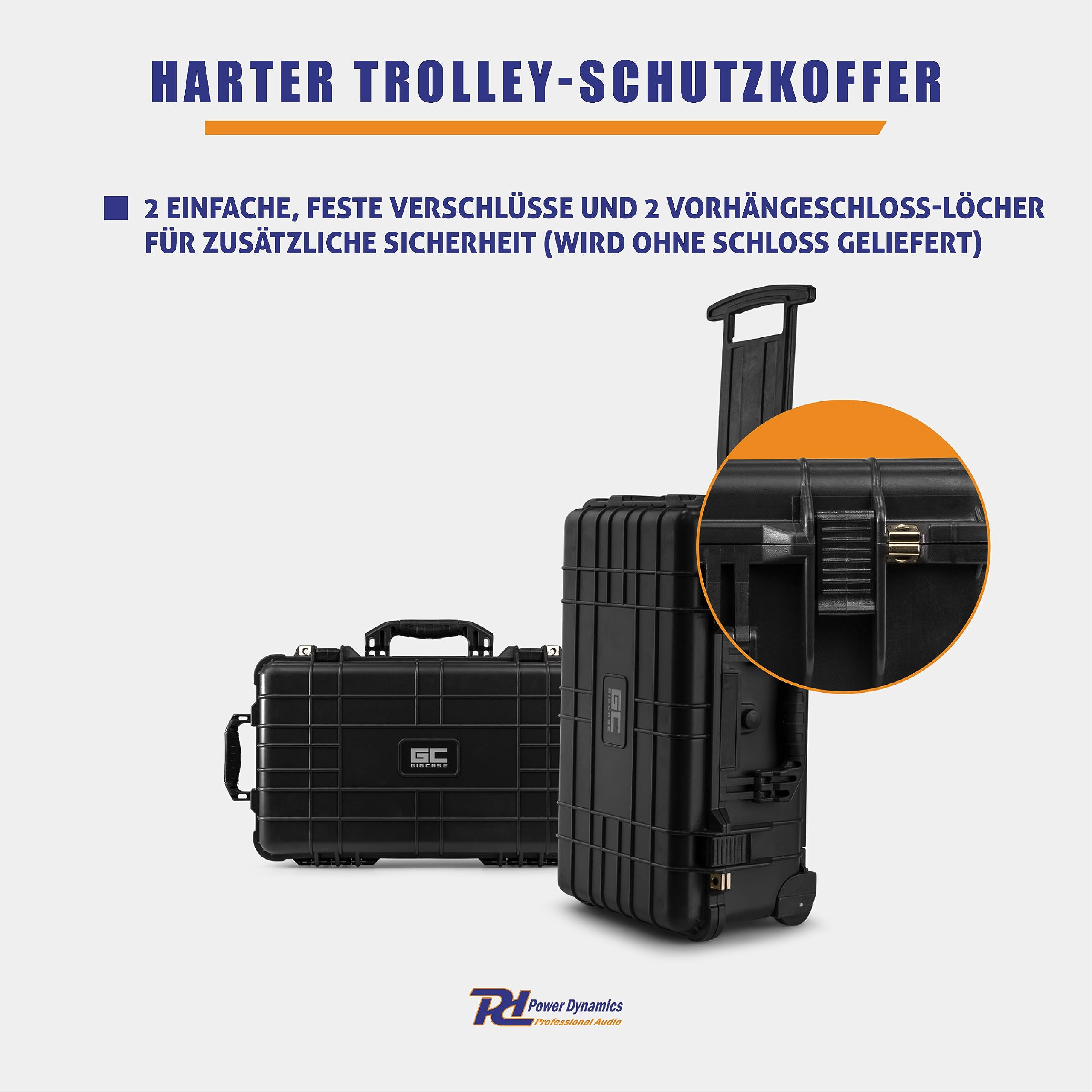 Power Dynamics GIGCase30T Universal Outdoor Hartschalenkoffer, Trolley, Wasserdicht, Kamera Koffer für Handgepäck, Waffenkoffer, Foto Koffer, Pistolenkoffer, Transportkoffer mit Rollen