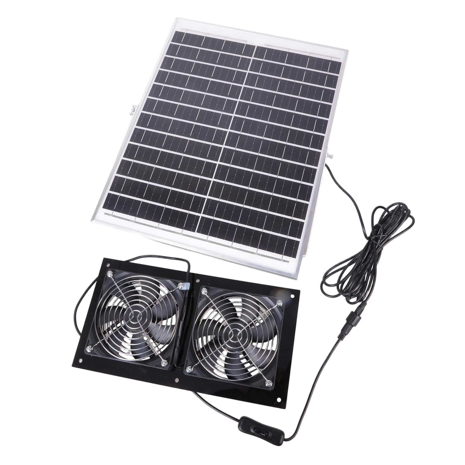Pannello solare 25 W 12 V doppia ventola di ventilazione per il raffreddamento di serre e pollai pollai