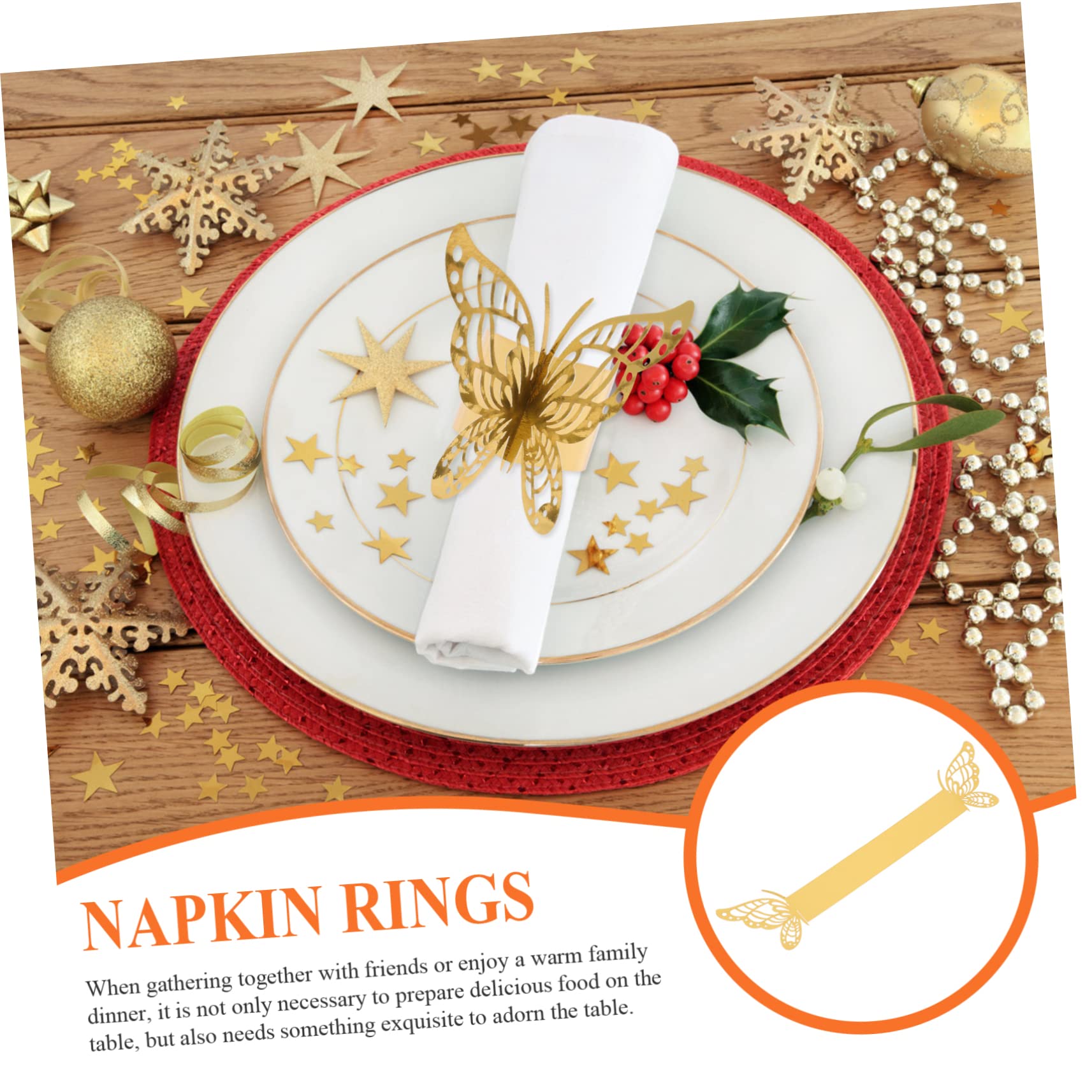TOPBATHY 150 Pz Fibbia per tovaglioli a farfalla tovagliolo di farfalle portatovagliolo di carta fermatovagliolo natalizio natale decorazioni tavola portatovaglioli nozze squillo decorare