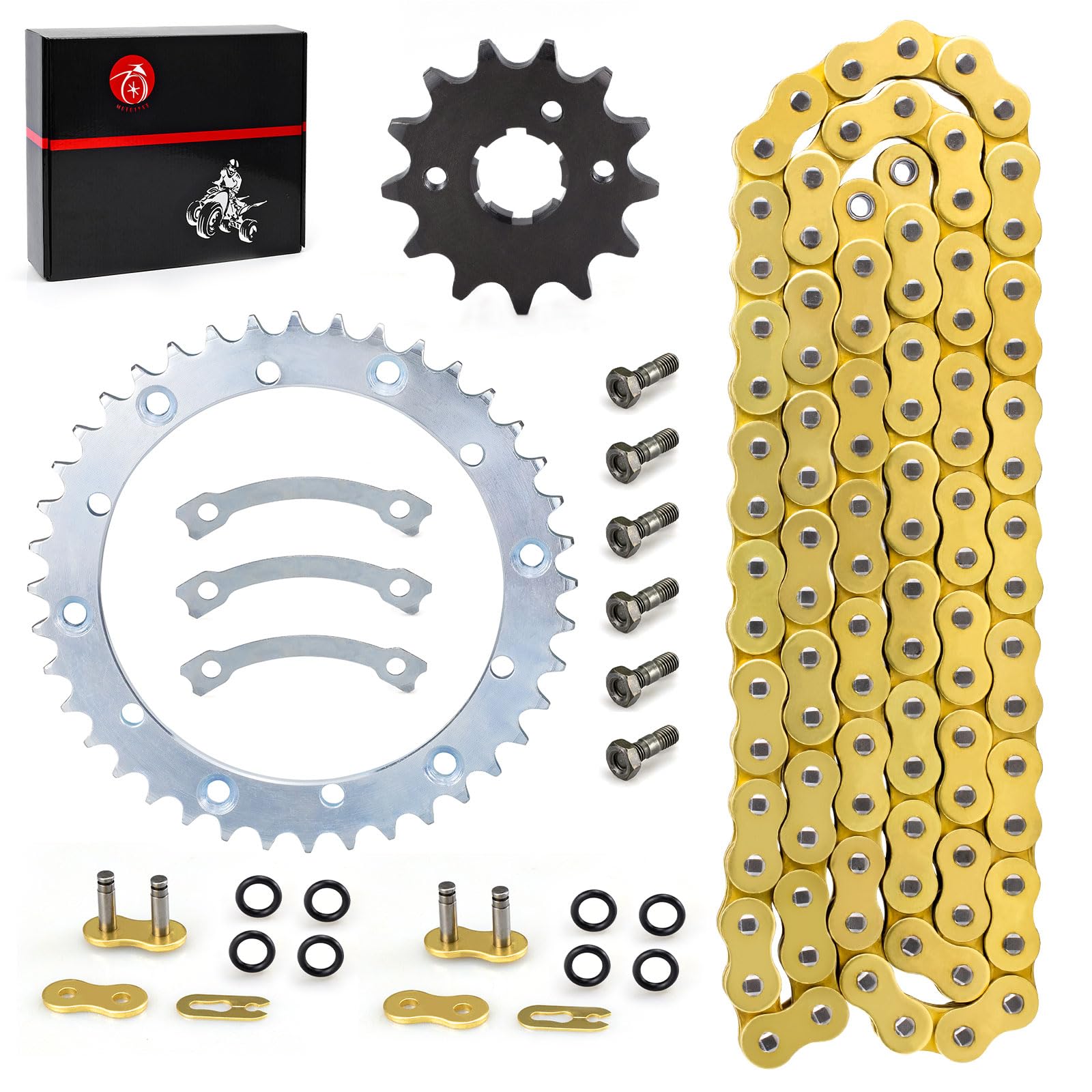 Kit De Cadena De Transmisión 520-120 Con O-ring Azul Para Yamaha Warrior 350 YFM350X (1989-2004) - Caltric