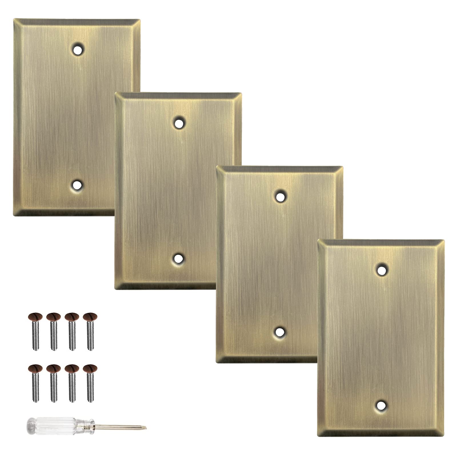 Mrayaki Wall Plate, Metal Duplex Outlet Covers, Light Switch Cover - Decorative Copper Outlet Cover Plate Variety of 13 Styles: Decorator/Duplex/
