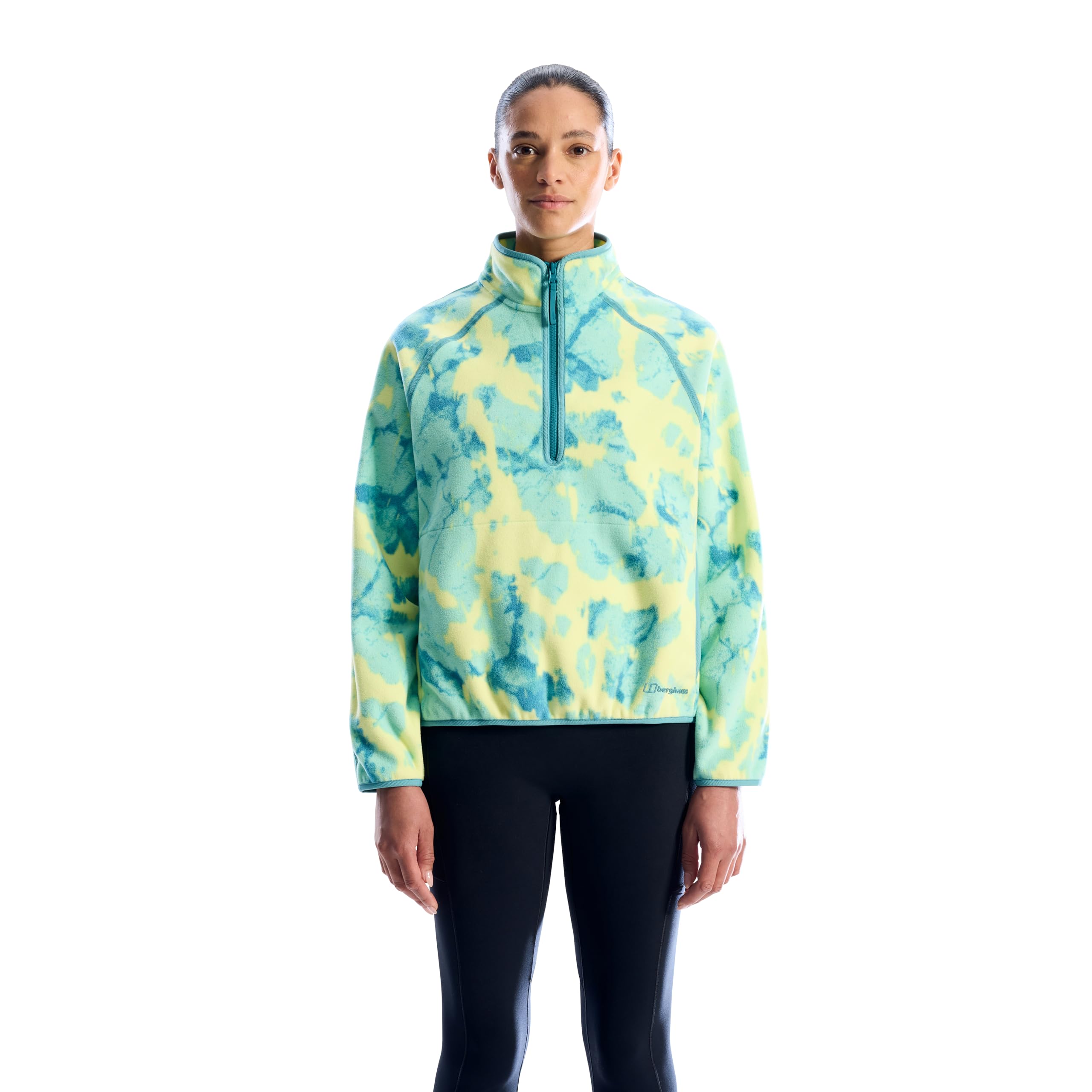 Berghaus Women's Bamburgh Half Zip Fleece - Light Electro Printed - Uk 12 - Blue