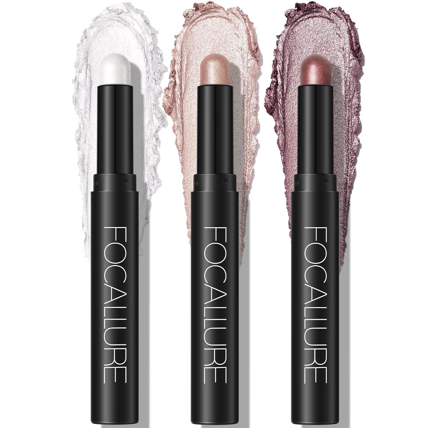 3PC Creme Lidschatten Stick,Heller Lidschattenstift Crayon Set,Matt und Schimmernder Augen Make up Set,Langanhaltendes Wasserfester Lidschatten Makeup Pen Werkzeug.