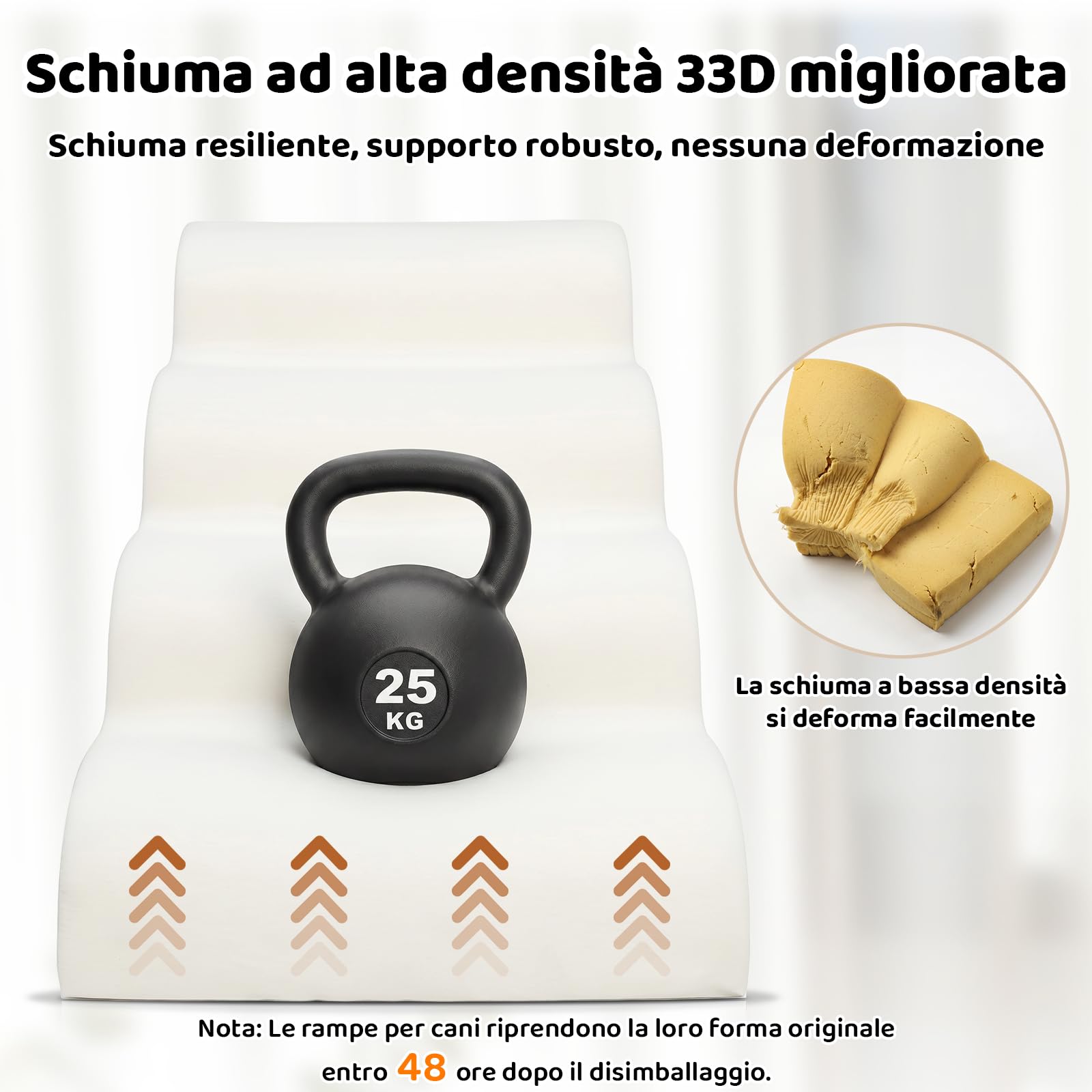 X XBEN Scala er Animali, Scale per Cani e Gatti Piccoli, Anziani e Feriti | 33D Schiuma ad Alta Densità, Pendenza Dolce, Fodera Lavabile, Aderenza, Antiscivolo, per Letto e Divano, 4 Gradini, 50 CM
