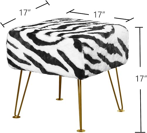 Miniatura 71 de Banco otomano rectangular largo de vaca de piel sintética para entrada, reposapiés suave y peludo, 46 x 16 x 17 pulgadas, banco de asiento