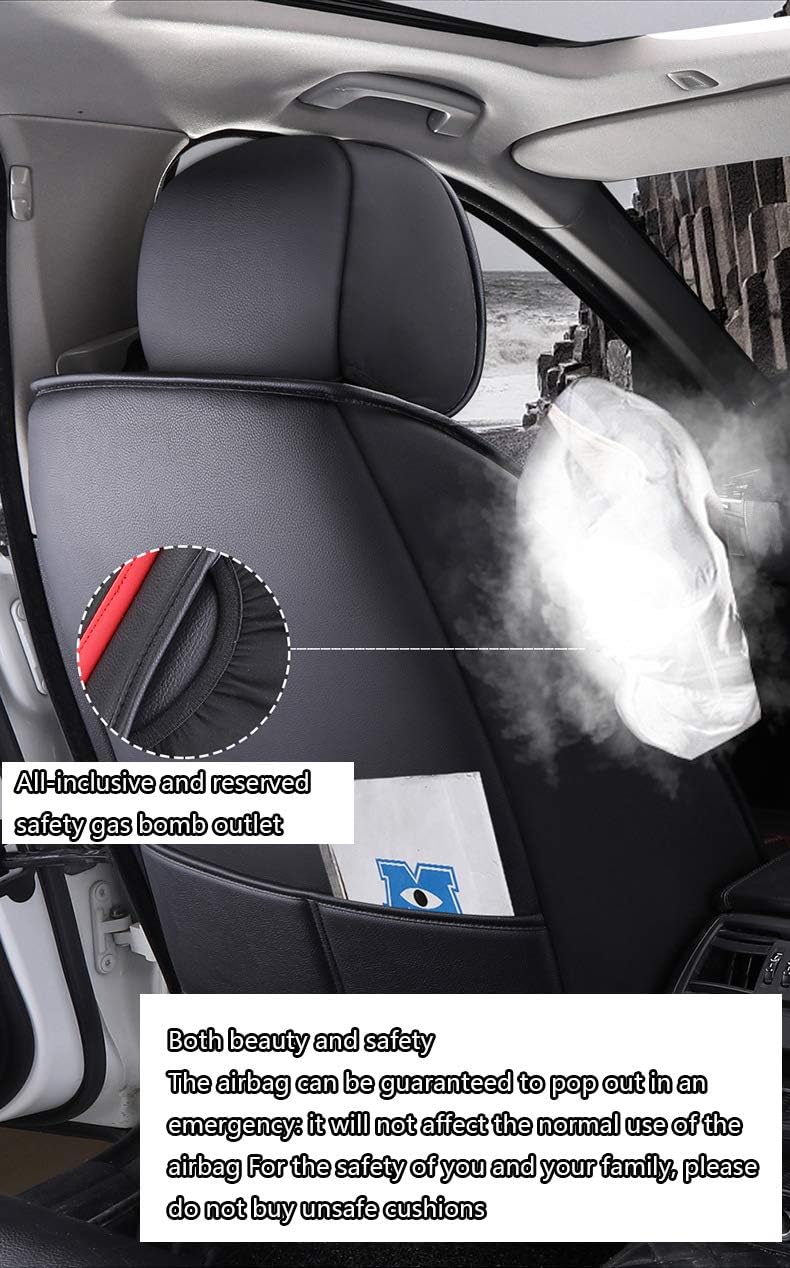 Leather Car Seat Covers Faux Leatherette Automotive Vehicle Cushion Cover for Cars SUV Pick-Up Truck Universal Fit Set for Auto Interior Accessories A