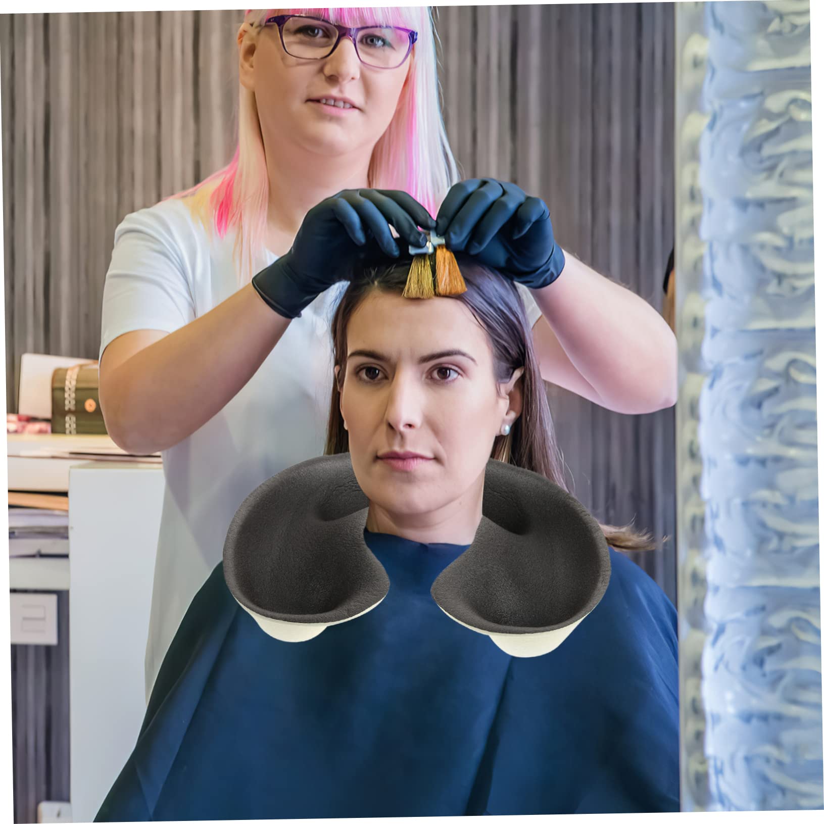 Baluue Hair Perm Tray Salon Hairdressing Neck Tray Hair Container for Salon Supplies