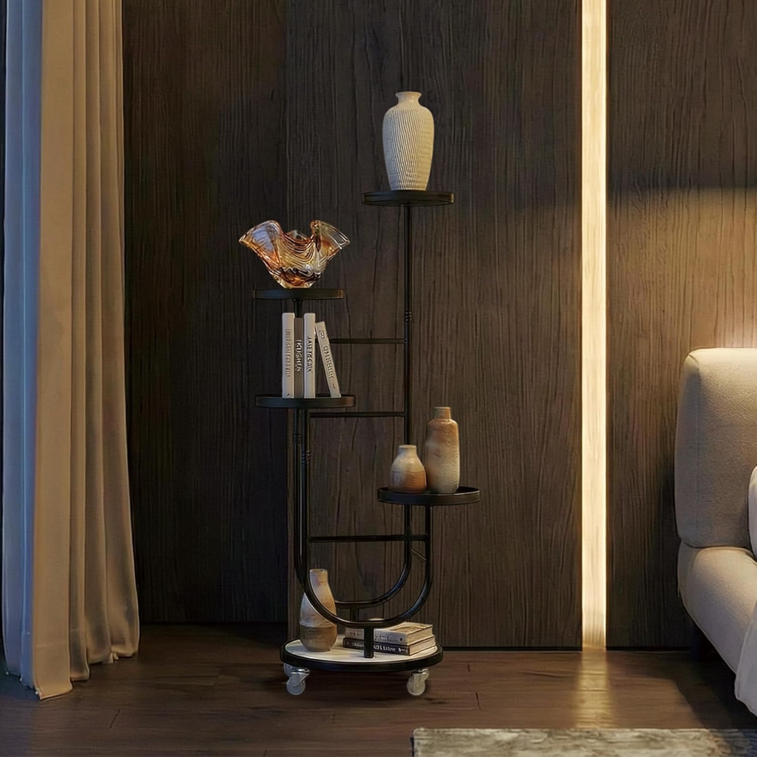 4 Tiered Tall Plant Stand, Corner Display Rack, Multi-tier Planter Holder for Indoor Living Room Balcony Garden Patio