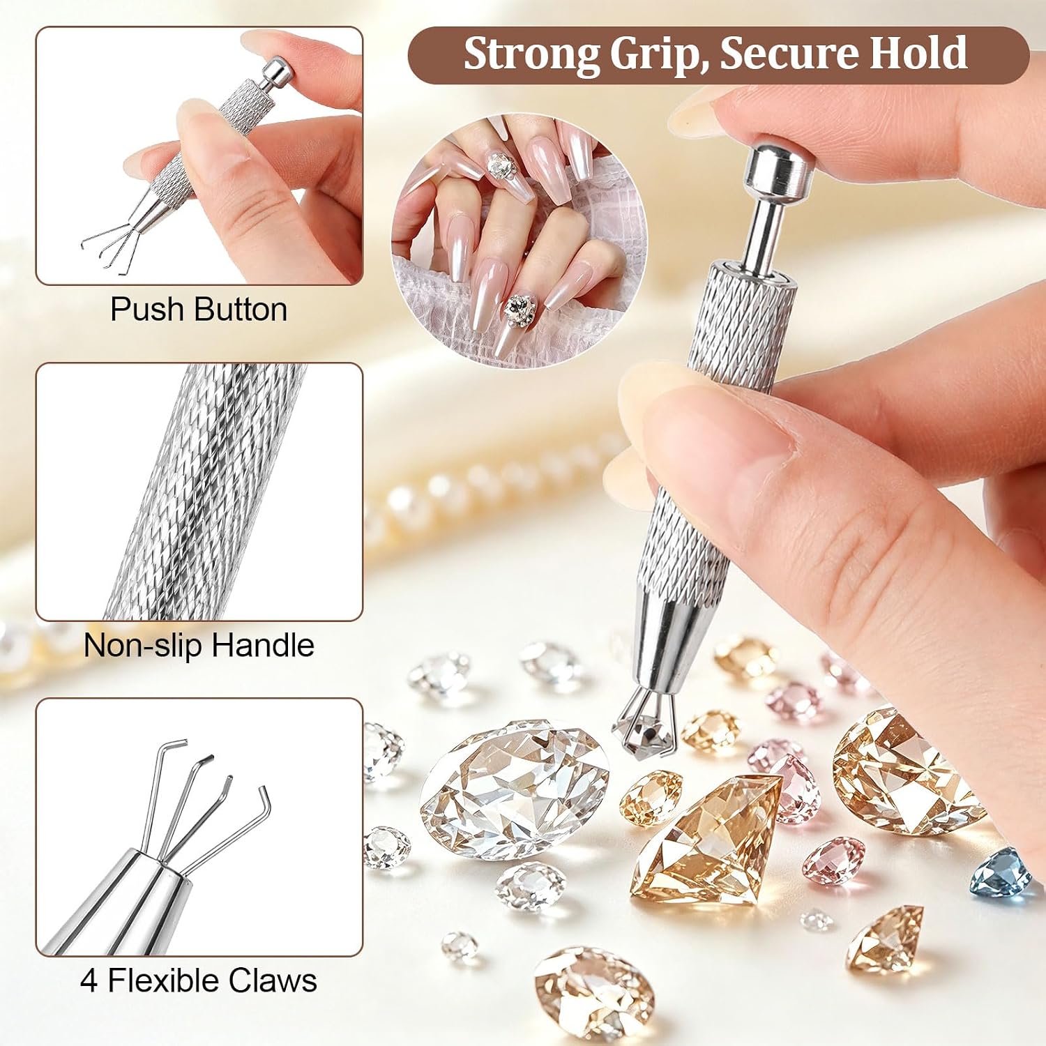 2 Pcs Piercing Ball Grabber Tool Flat Back Earring Tool for Jewelry Change