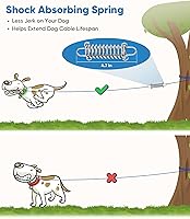 Vista 2 de Petbobi Cable de Amarre para Perros de 40 pies – Correa para Perros Resistente de hasta 120 libras, Correa de Cable Metálico para Exteriores