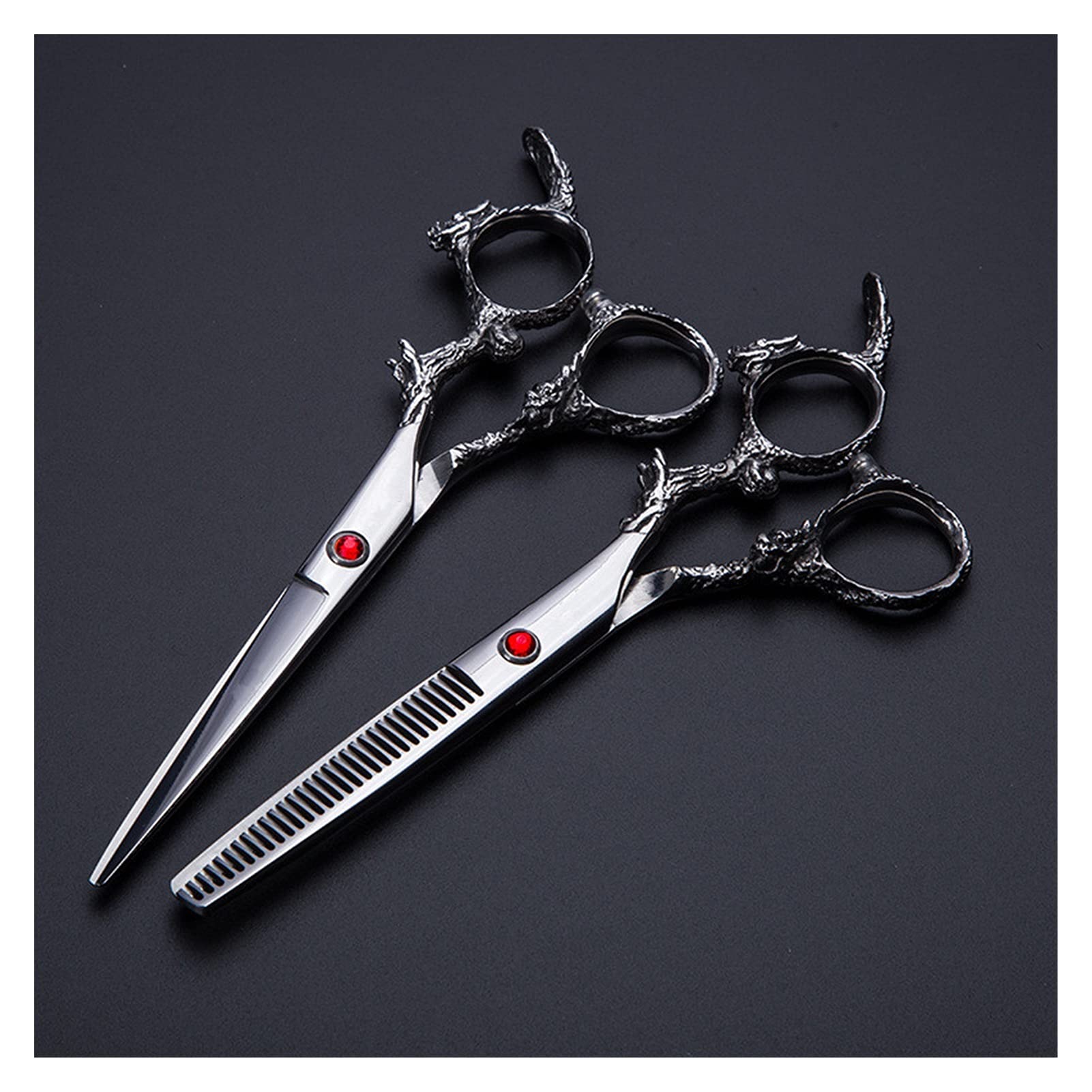 Ciseaux coupe-cheveux anti-pointes fourchues 6 pouces manche ergonomique argenté