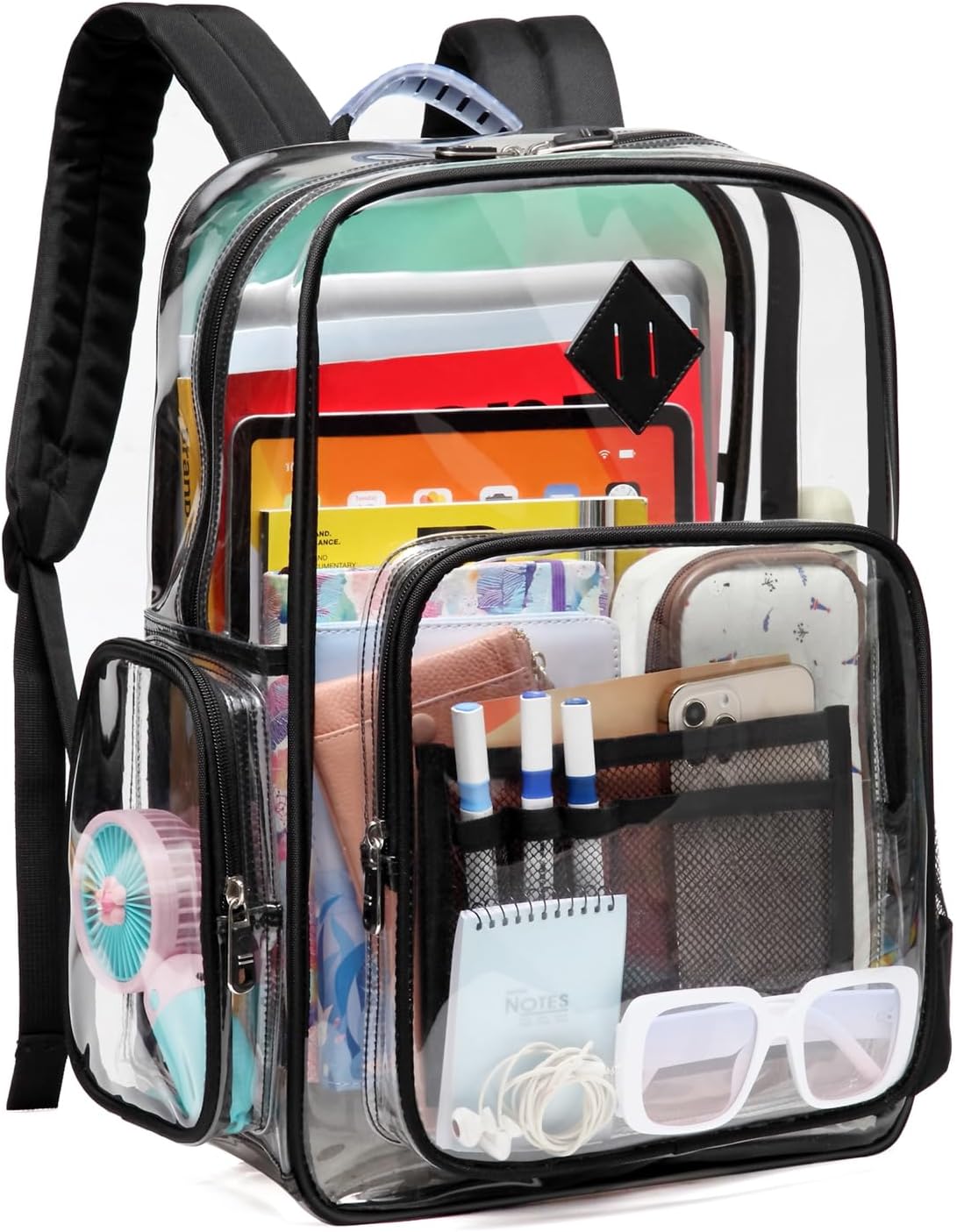 ASKSKY Heavy Duty Clear PVC School Backpack – Stadium Approved