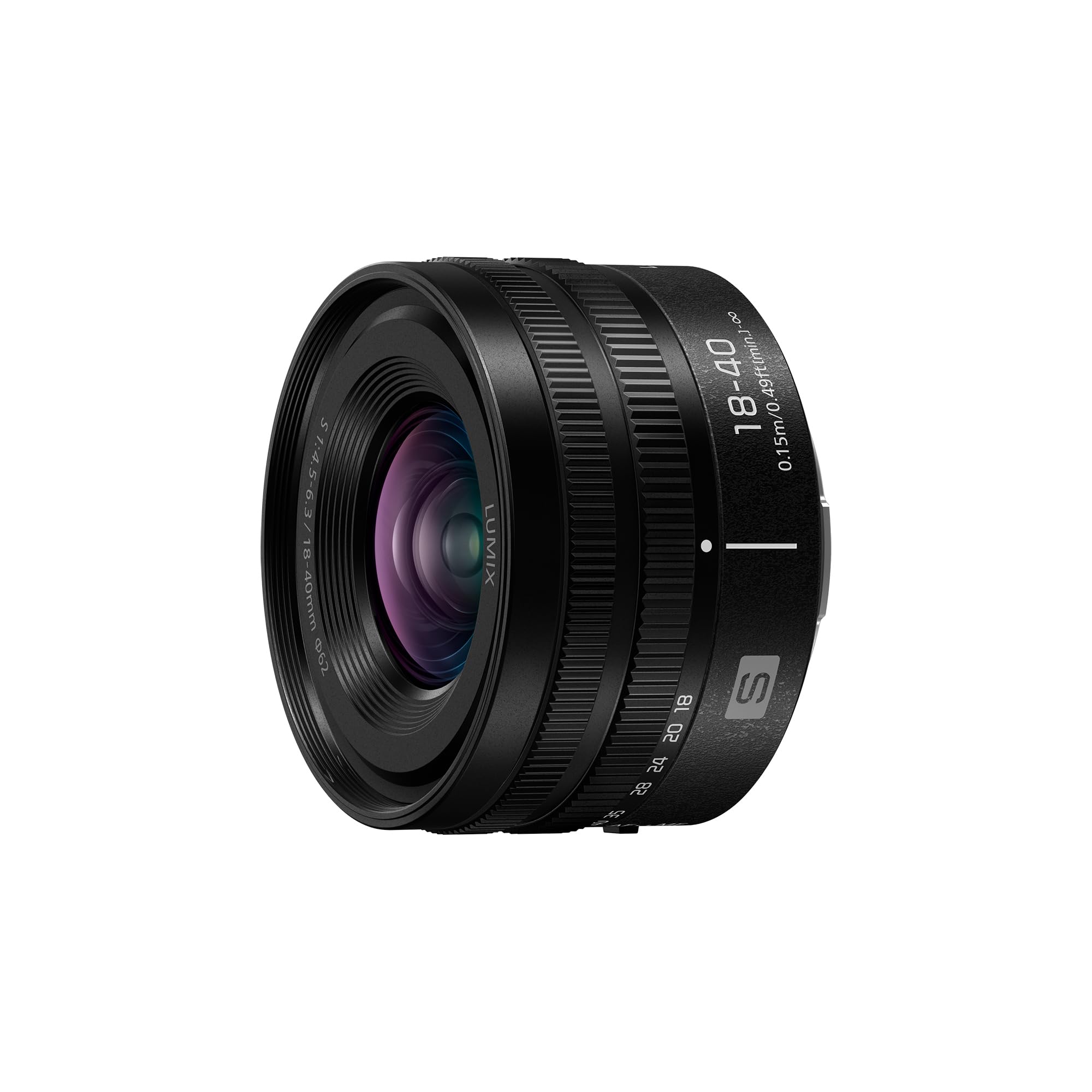 Panasonic Lumix S 18-40mm F4.5-6.3 | Objectif Grand-Angle Polyvalent Plein Format S-R1840E (Grand Angle 18mm, Zoom 40mm, Mise au Point 15cm, Tropicalisé, Compact et léger) Noir – Compatible Monture L