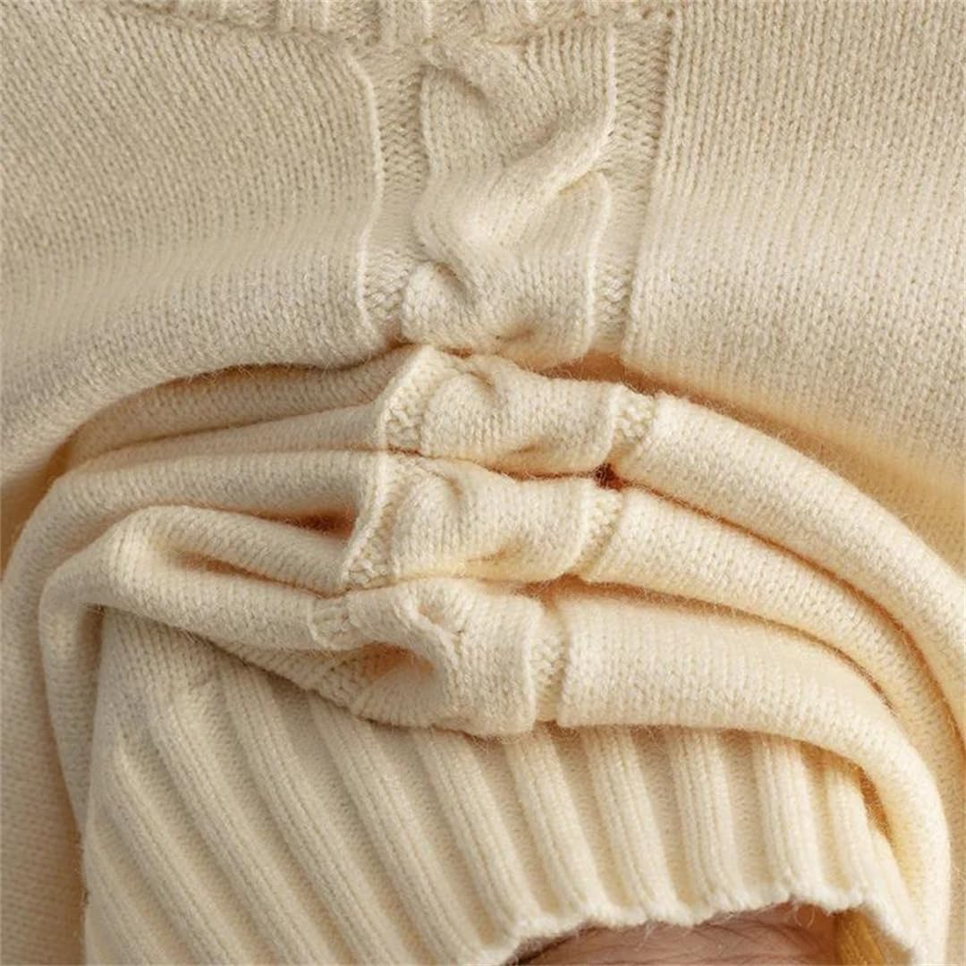 Women Knitted Skirts Set Warm Half High Collar 2 Pieces Sets Outfits