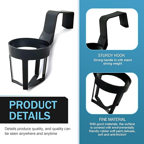 Miniatura 4 de Shakas 2 soportes para tazas de ventana lateral para puerta de automóvil, diseño hueco de plástico integrado, instalación colgante, estante de