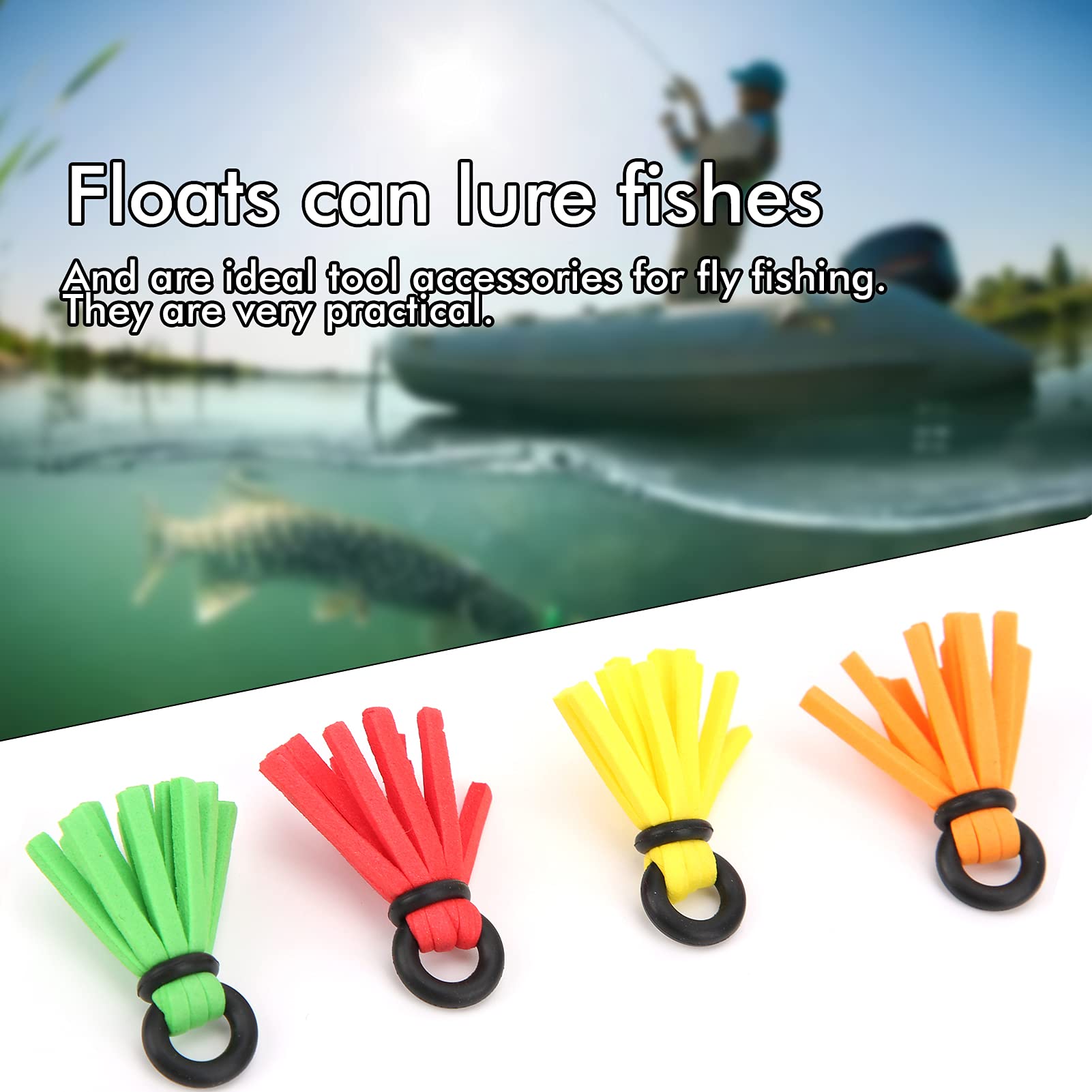 Vbestlife Fly Fishing Strike Indicator Foam,4pcs Fly Fishing Float Foam Strike Indicators Drift Hook Positioning Floats Bobbers(4 colors) - Image 2