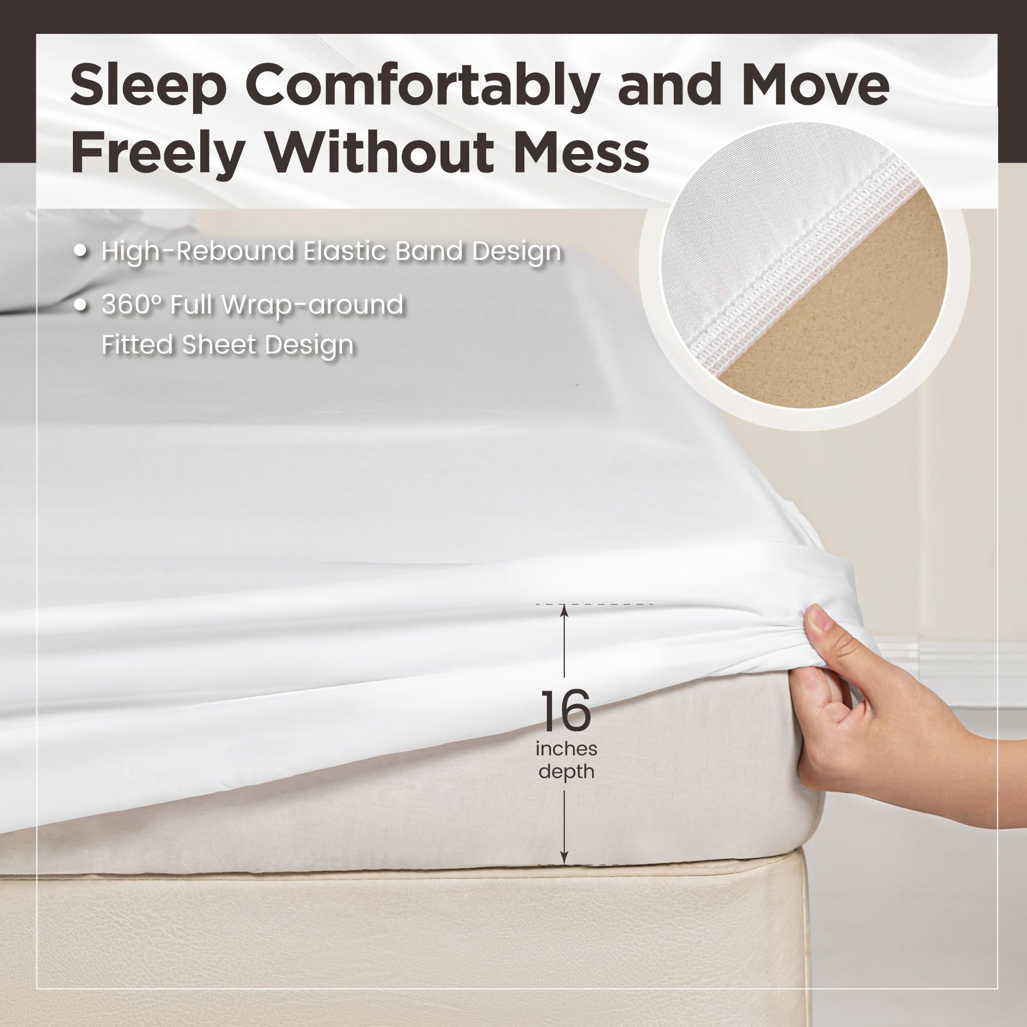 SOFTBEAR Set di lenzuola per letto king size, 4 pezzi, in 100% tencel di eucalipto biologico, extra morbide, traspiranti e traspiranti e ipoallergeniche, con tasca profonda 40,6 cm (king size