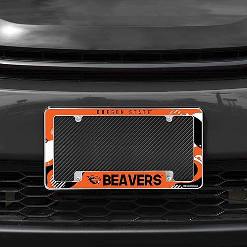 Miniatura 60 de Rico Industries NCAA Wave - Marco de matrícula cromado de 12 x 6 pulgadas para automóvil, camión, SUV