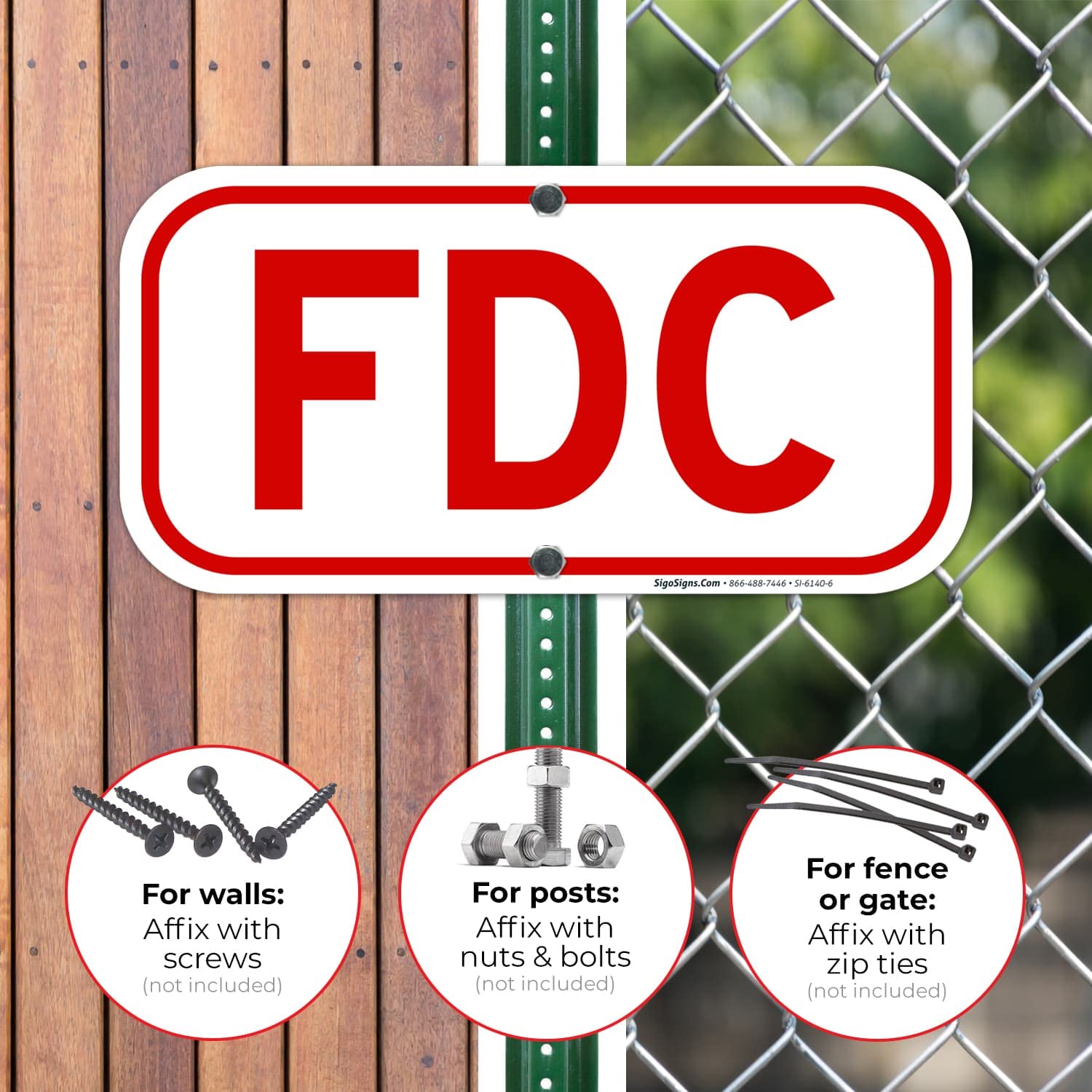 Fdc Sign FDC SIGNS FIRE DEP. CONNECTION SIGNS