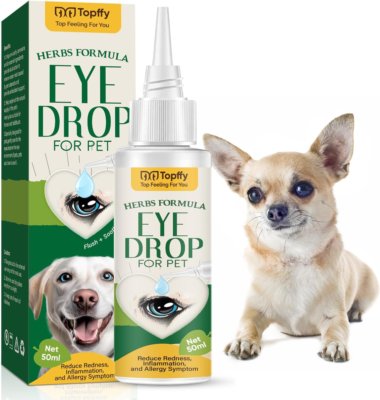 AMOCHY Dog Eye Drops, Eye Drops for Dogs & Cats, Gentle