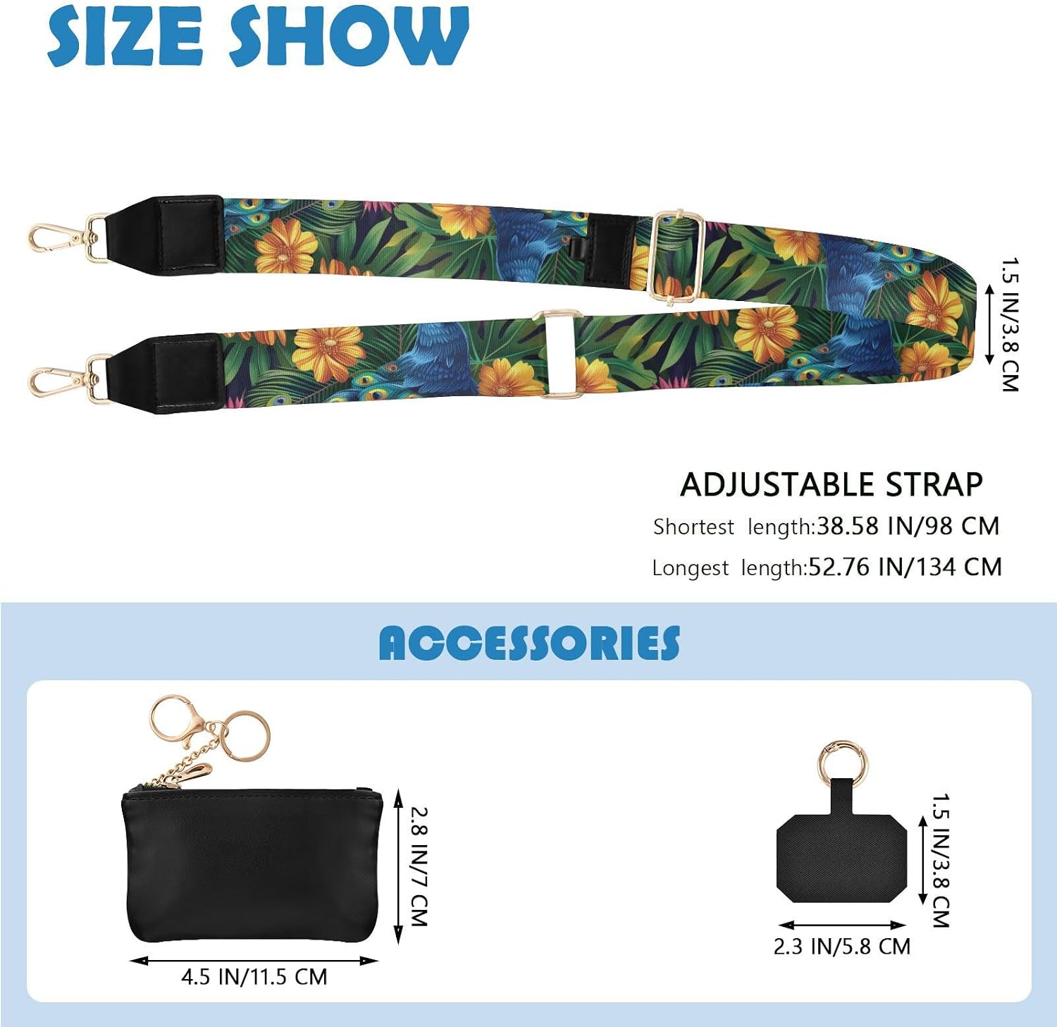 Phone Lanyard Oil Painting Peacock Olive Phone Strap Crossbody | Adjustable Neck Strap with Wallet, Gift, Gift