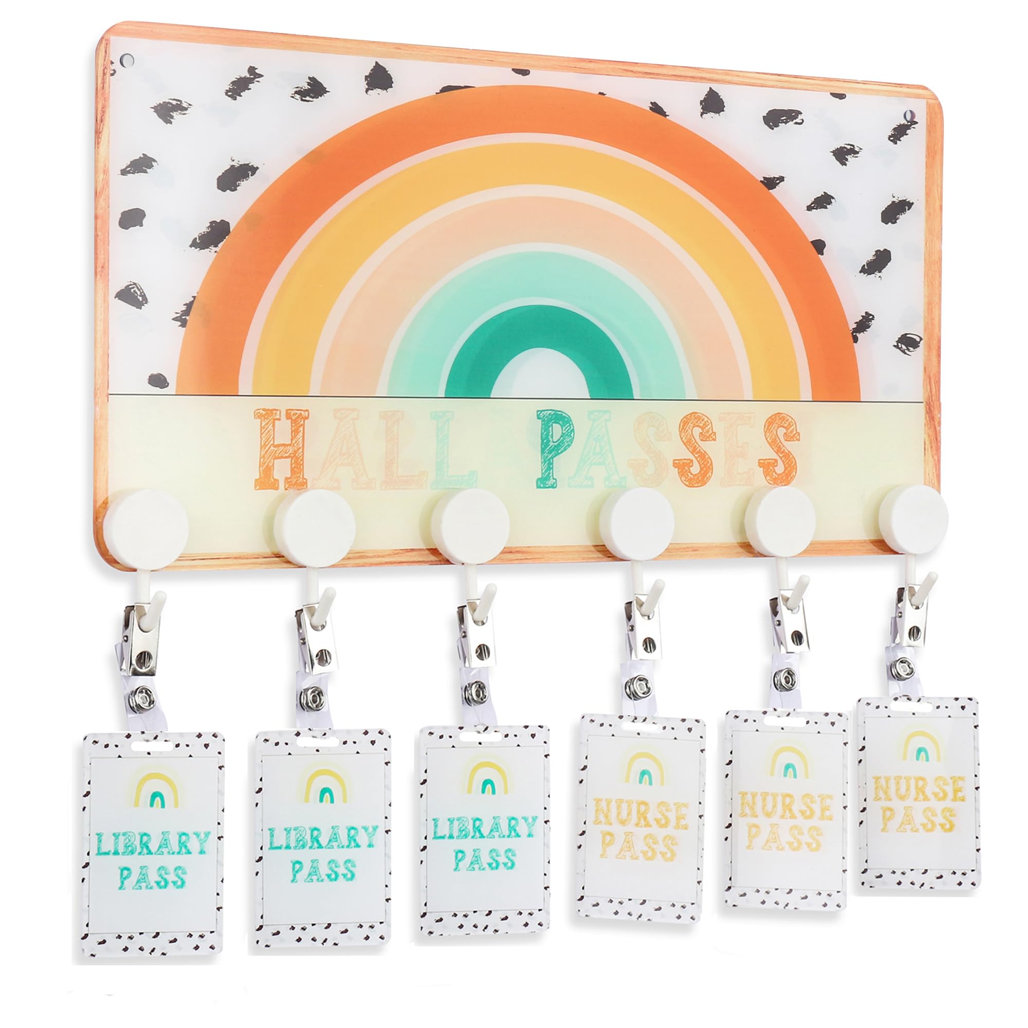 ABAMERICA Hall Passes For Classrooms With Breakaway Lanyard, Bathroom Passes For Classroom Designed In Usa With Acrylic Plate Lifetime Quality