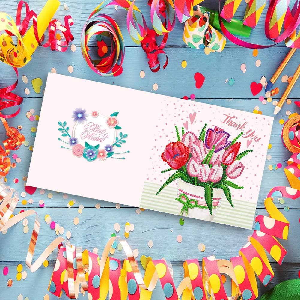 ycyingcheng DIY Diamond Painting Greeting Cards Birthday Thanks Embroidery Postcard Handmade Craft - Image 5