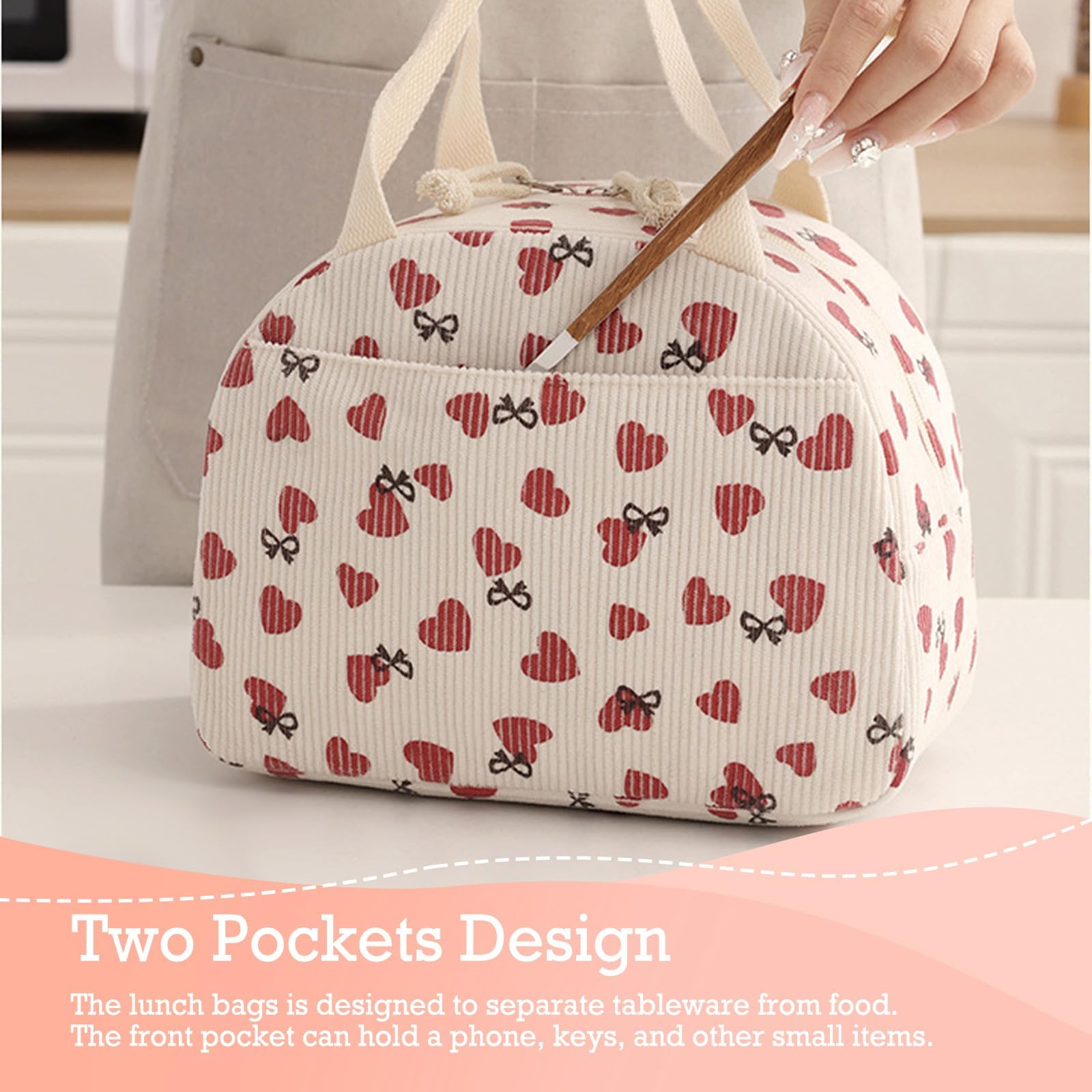 Lunchtas voor vrouwen, geïsoleerde lunchbox voor meisjes