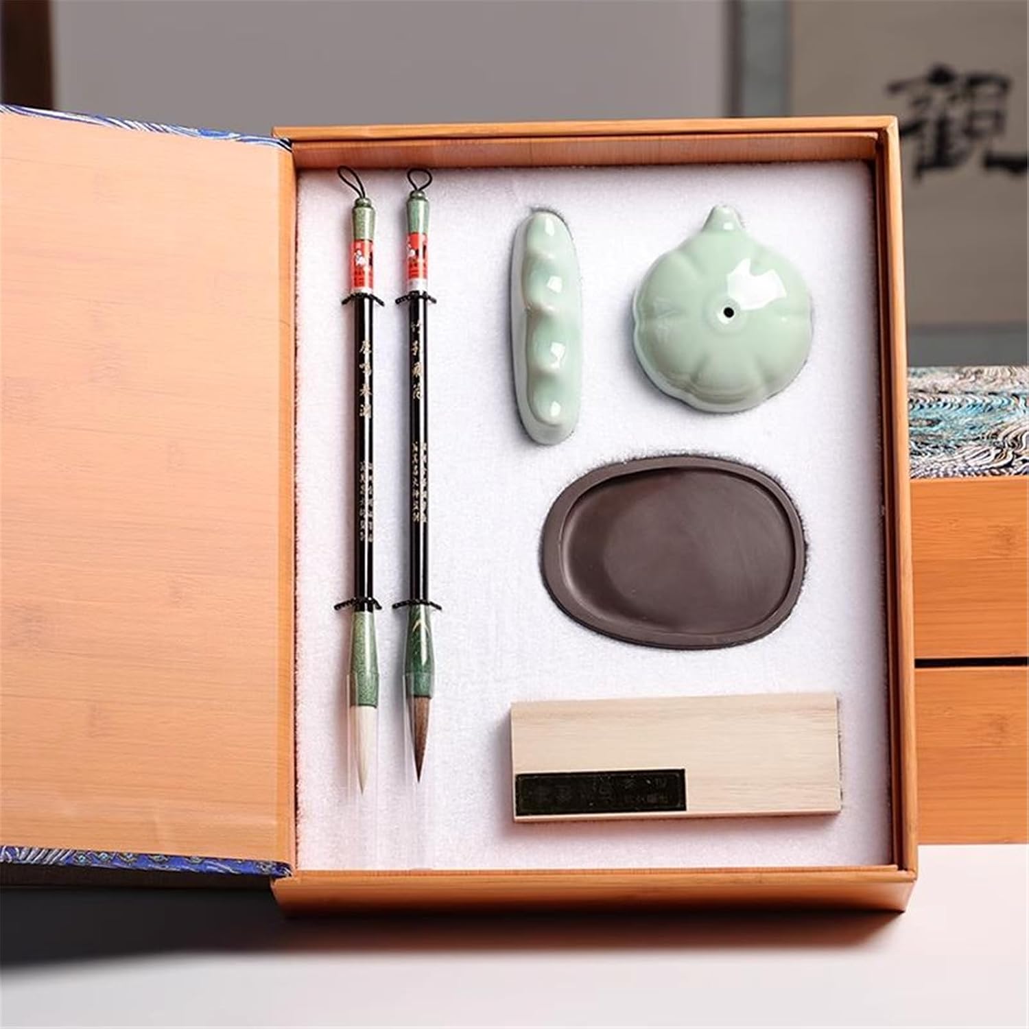 Calligraphy Brush Set - Four Treasures Complete Practice Kit in Gift Box 文房四宝套装-shape1