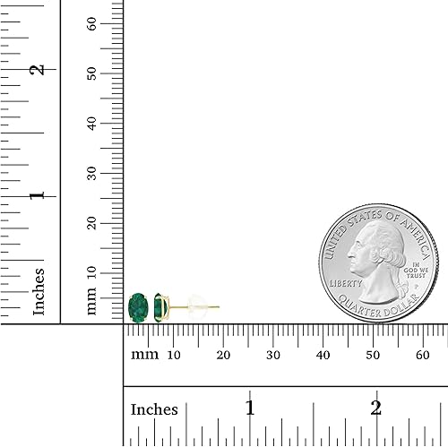 Miniatura 4 de Aretes de tuerca de oro macizo de 14 quilates de 0.236 x 0.157 in ovalados con piedra natal genuina para mujer, hipoalergénicos, aretes de tuerca