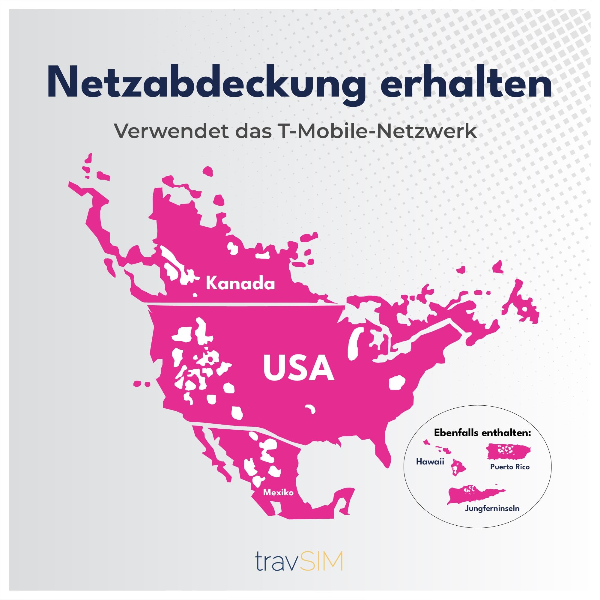 travSIM USA eSIM | T-Mobile Netz | Unbegrenzte Daten, Anrufe & Texte in den USA | e SIM Amerika funktioniert auf eSIM kompatiblen iOS & Android Geräten | e SIM Karte USA 07 Tage