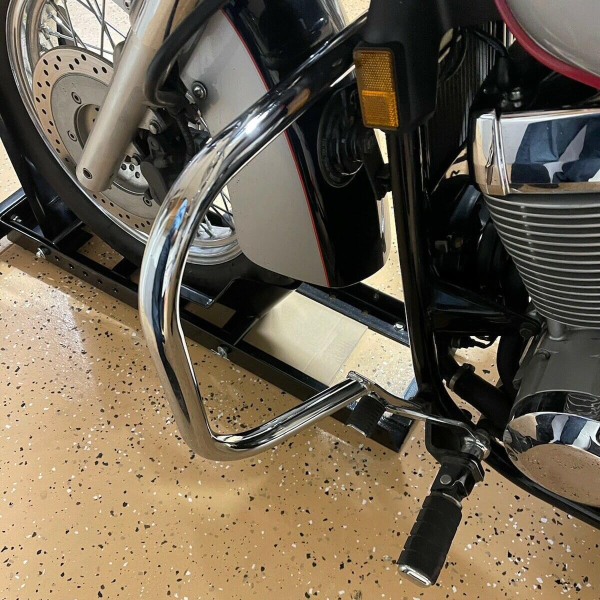 KUAFU 1 1/4" Chrome Engine Guard Highway Crash Bar Compatible with 2004-2024 Honda Shadow Aero Phantom Spirit C2 Models