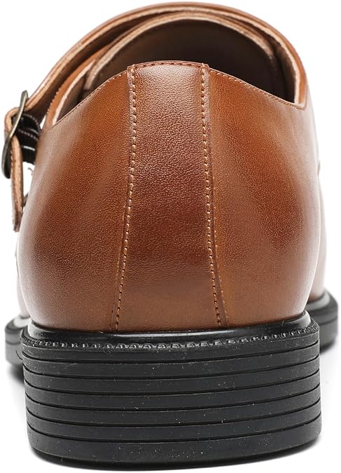 DECARSDZ Men's Double Monk Strap Slip on Loafer Shoes for Business Casual Comfortable Dress Shoes for Men