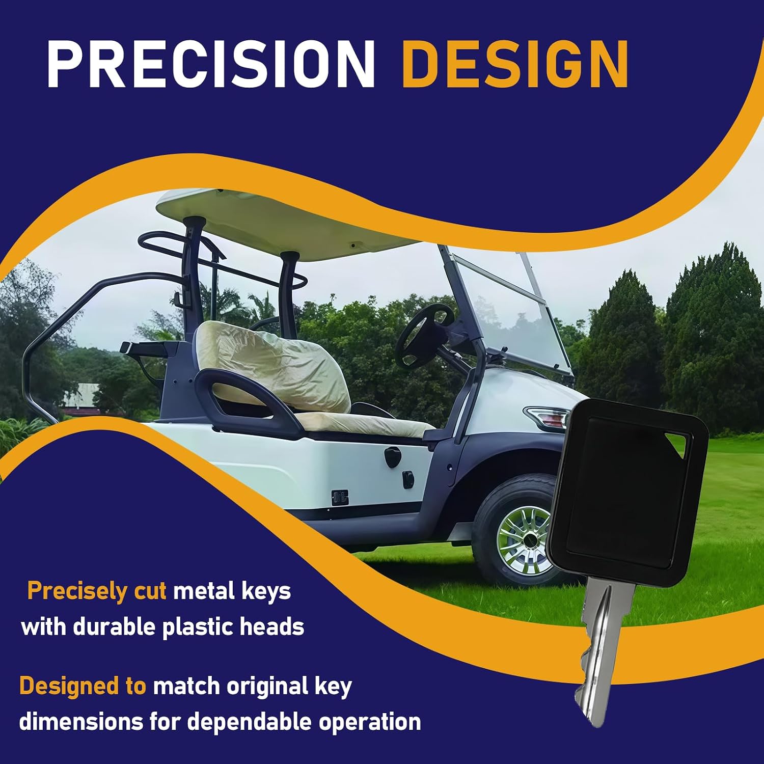 3-Pack 1B Golf Cart Key Replacement Compatible with Club Car image 5