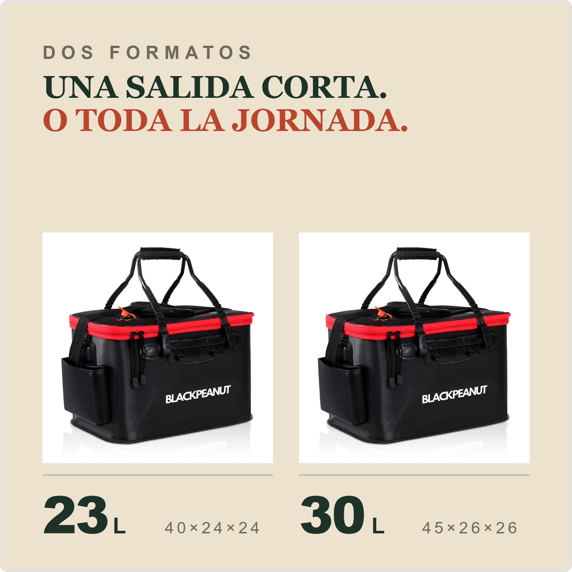Cubo de Pesca Plegable 30L Negro Stealth – PVC 1 mm Resistente al Agua – Vivero Cebo Vivo – Carpfishing, Surfcasting y Spinning – Mar y Río – Asas + Bandolera