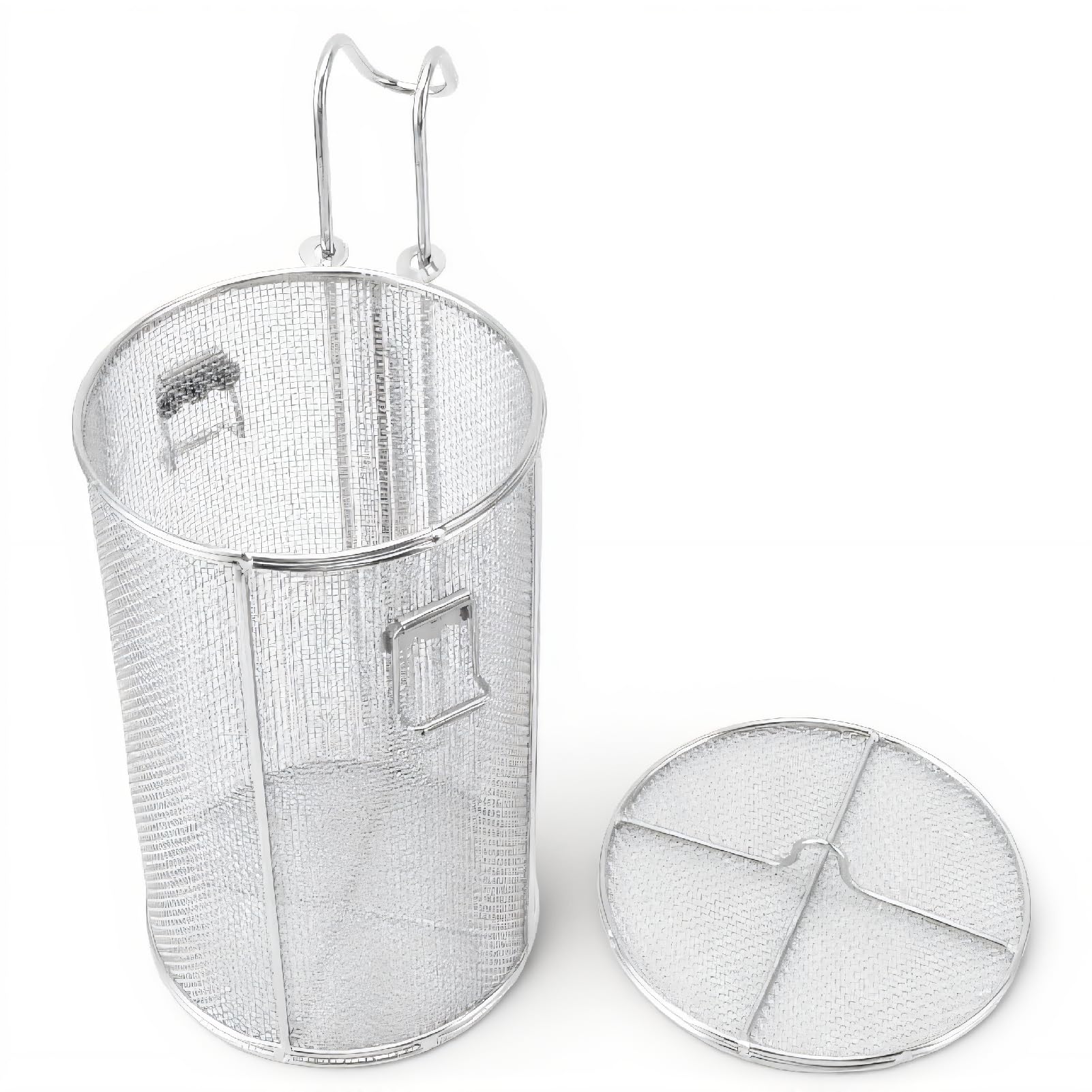 Gewürzsieb aus Edelstahl, Gewürzfilter mit Griff, Suppenkorb mit Großem Fassungsvermögen, Suppengewürz-Trennkorb, Geeignet Zum Kochen, 13 X 26 X 21 Cm