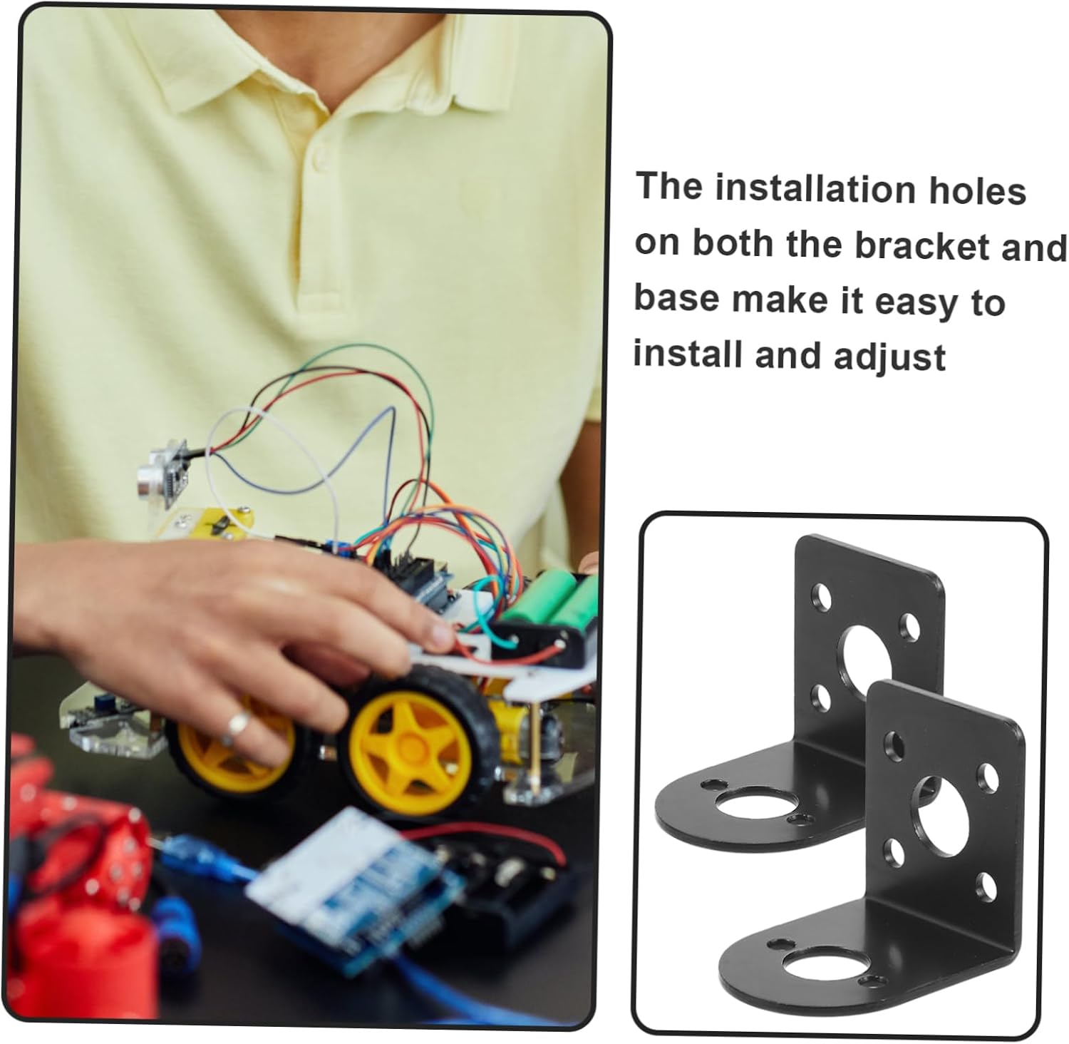 2pcs Motor Mount Bracket Gear Motor Mounting Stand Bracket Mounts Gear Reduction Holder