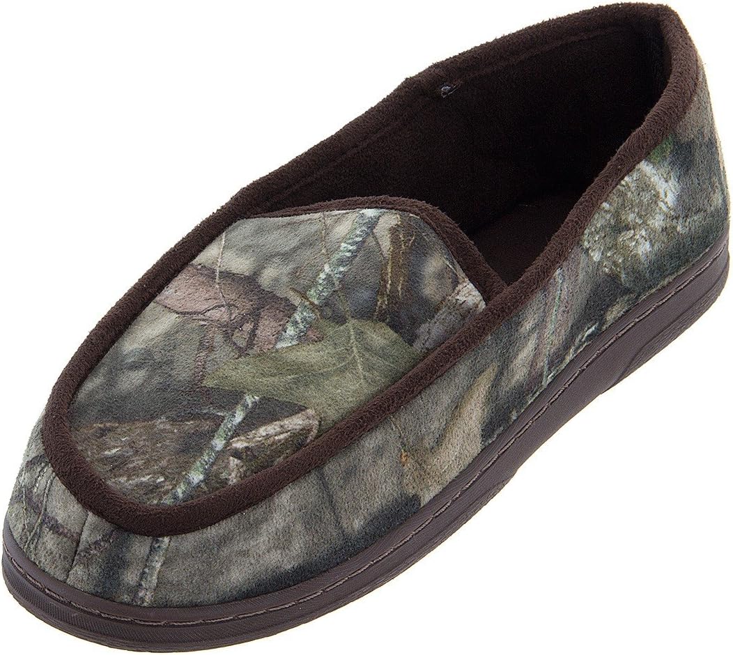 Mossy Oak Mens Gray Green Camo Moccasin Slippers L/11-12