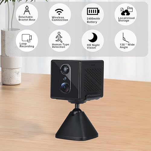 Miniatura 2 de Mini cámara espía 5G con WiFi 4K – Cámara inalámbrica oculta para seguridad del hogar en interiores, visión nocturna, detección humana AI, espera de