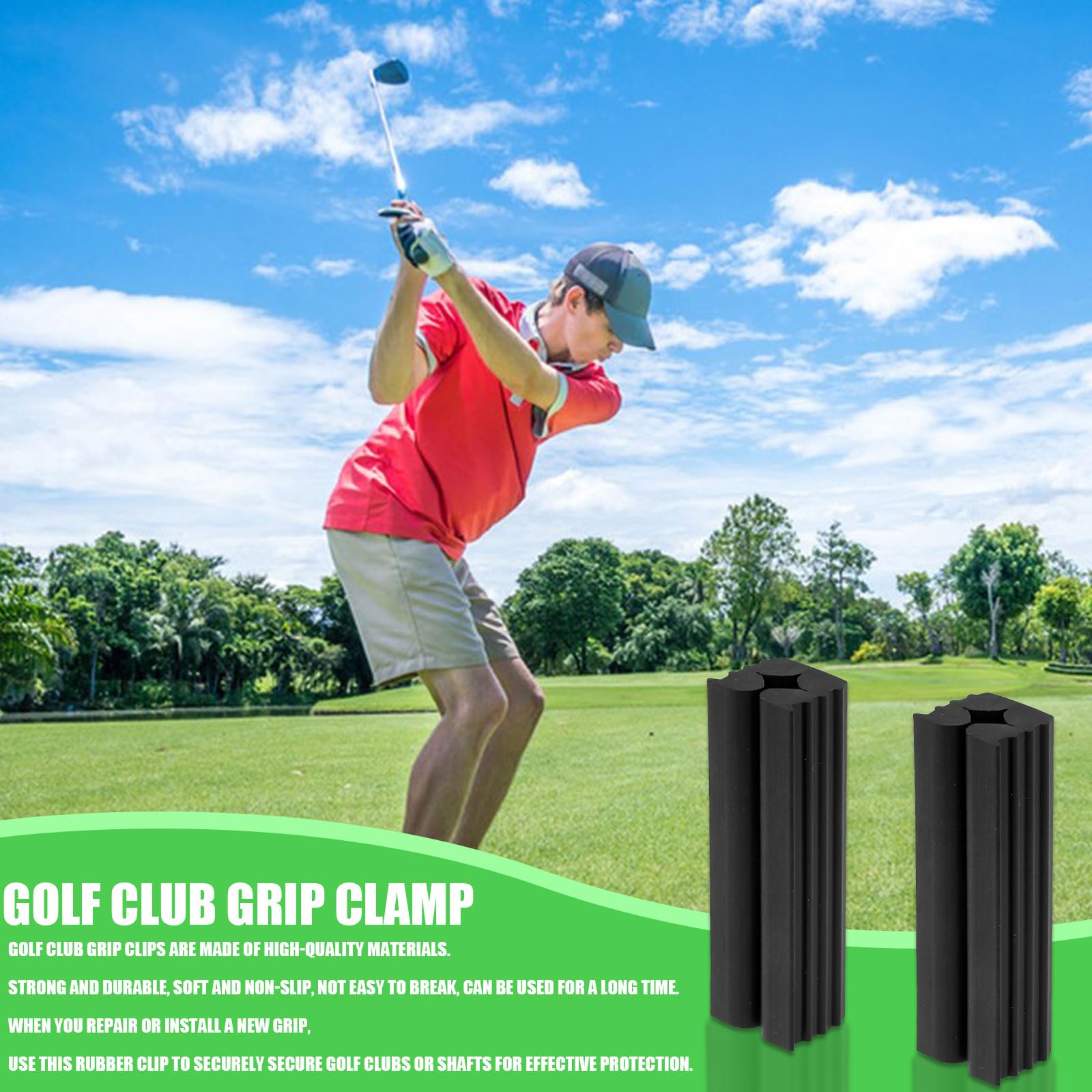 OTKARXUS Golf Club Vise Clamp,2PCS Golf Club Rubber Vice Clamp Putters Vice Grip Club Shaft Tool for Regripping Clubs Golf Club Repair Accessories - Image 4