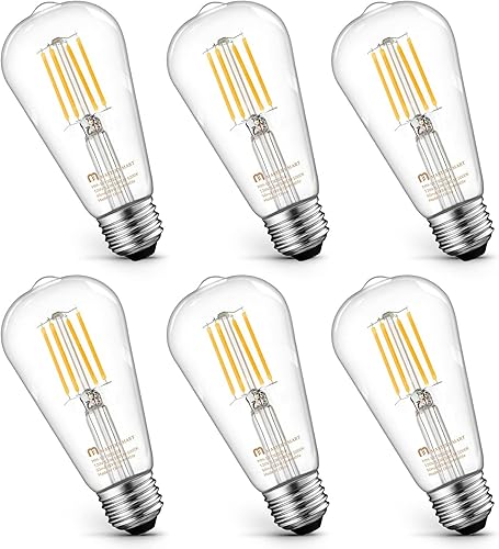 MASTERY MART Bombilla LED vintage E26 regulable, 4000 K, blanco frío 5.5 W (equivalente a 60 vatios), estilo Edison antiguo ST21, 500 lm, bombilla