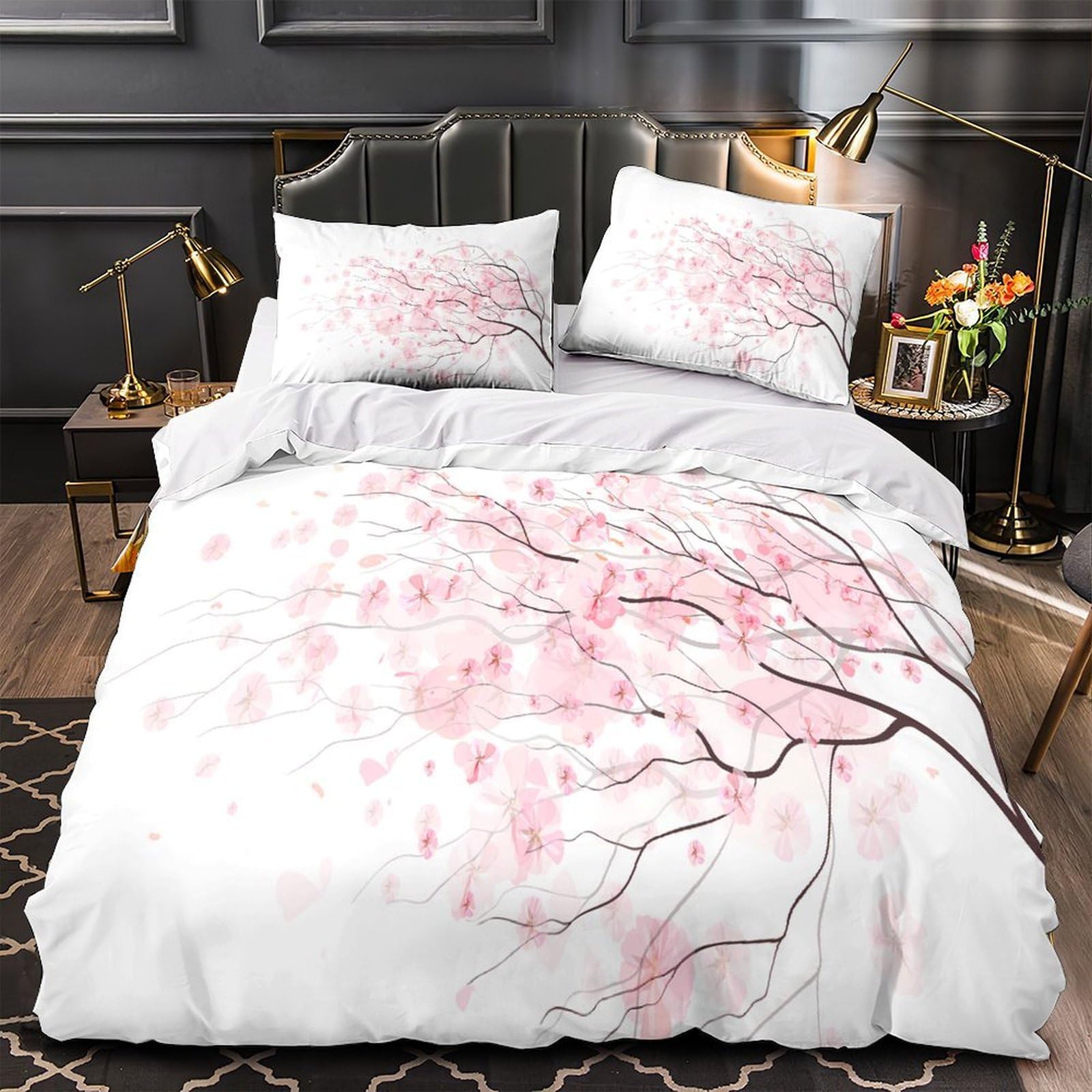 Parure de lit hypoallergique fleurs de cerisier pour stopper les allergies de nuit