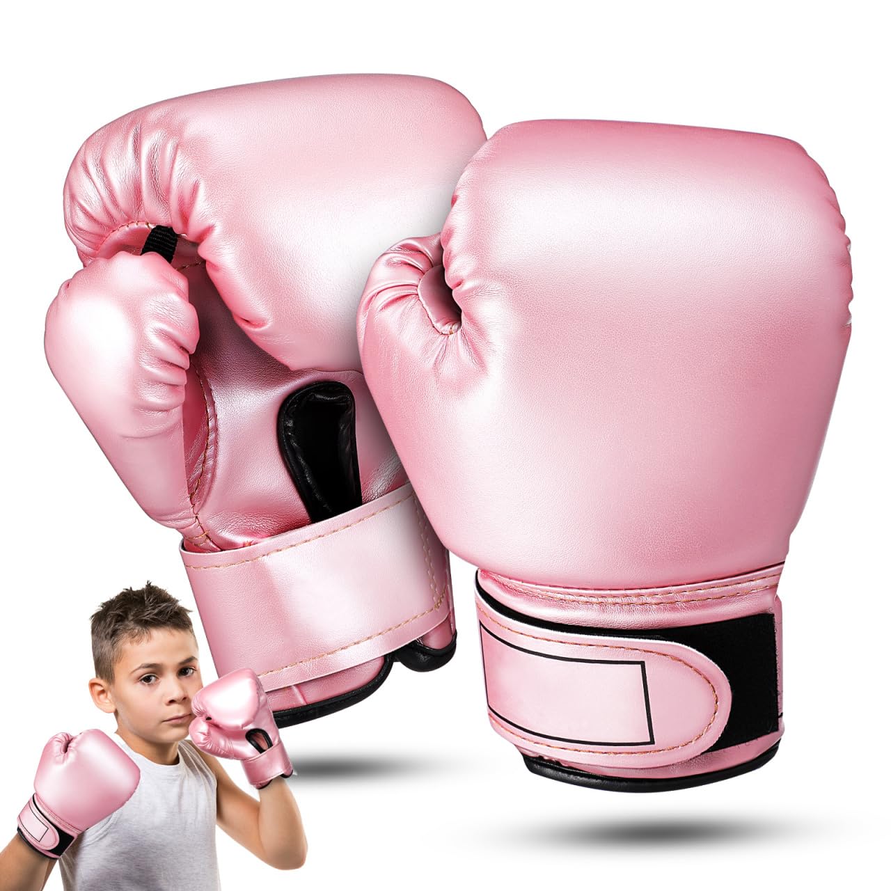 SEWACC Kids Boxing Gloves Pink Toddler Kickboxing Gloves Comfortable Thai Sparring Gloves for Training and Fitness Workouts