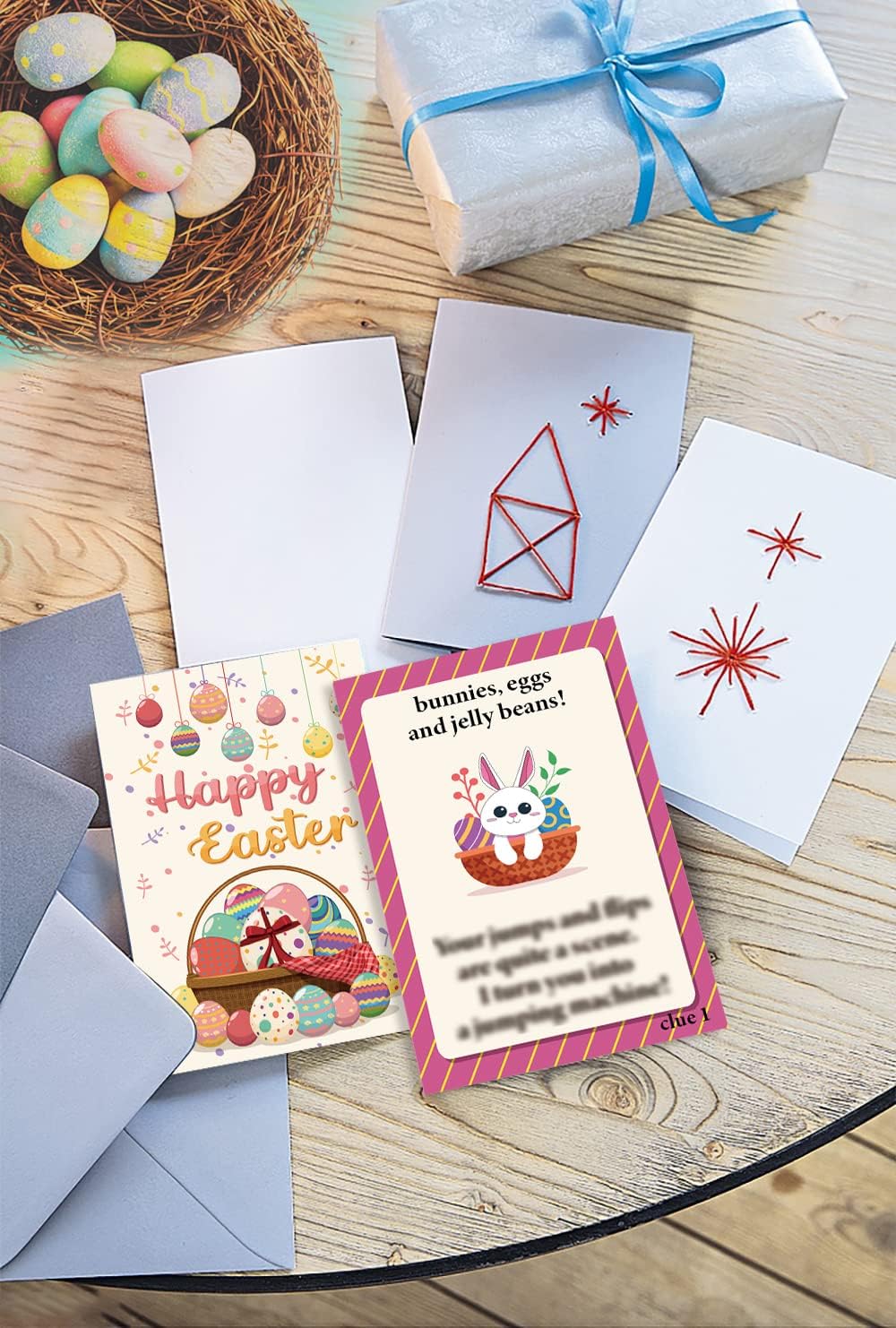 BEUFSE Outdoor Easter Scavenger Hunt Cards with Envelopes, Easter Egg Hunt, Outdoor Scavenger Hunt Games, Easter Bunny, Easter Party Activities, Indoor Easter Party Games-fhjxbk002