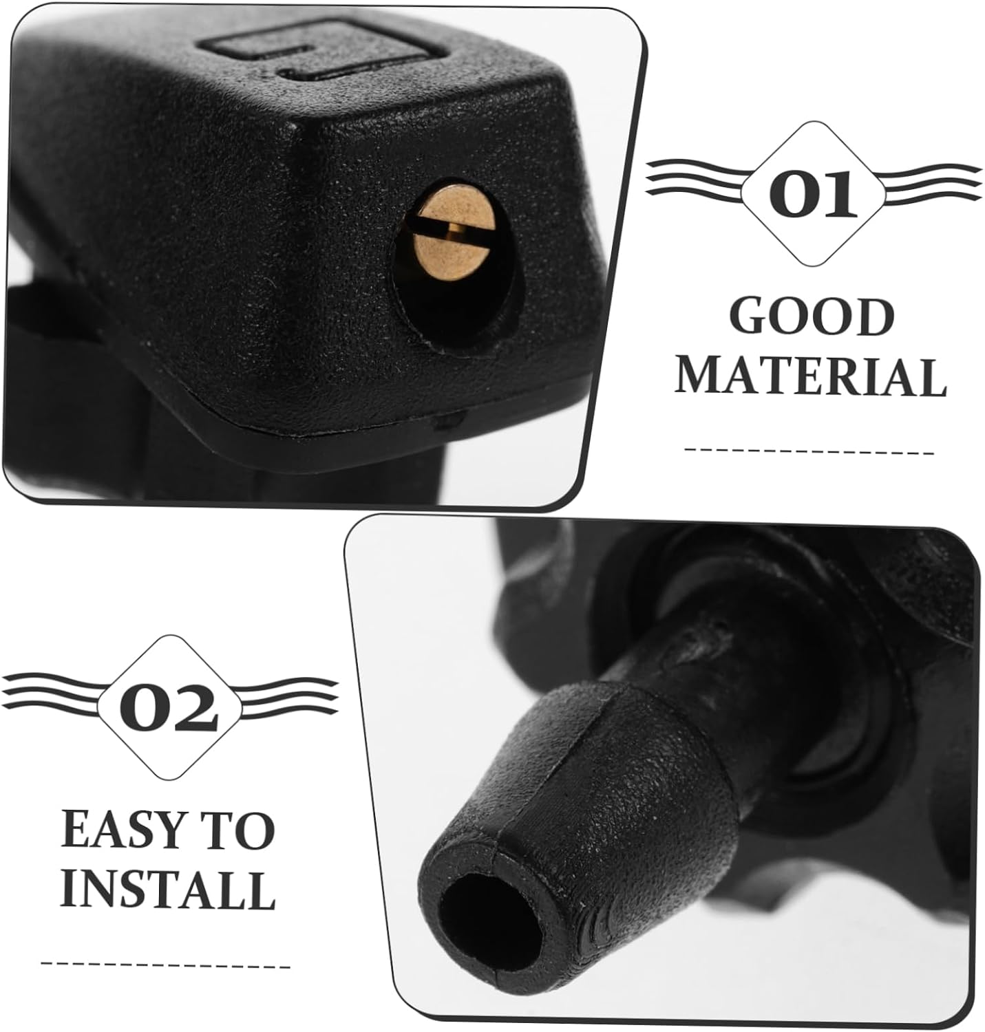 2pcs Replacement Windshield Sprayer Nozzles Nozzle for Hose Car Windscreen Washer Adjustable Spray